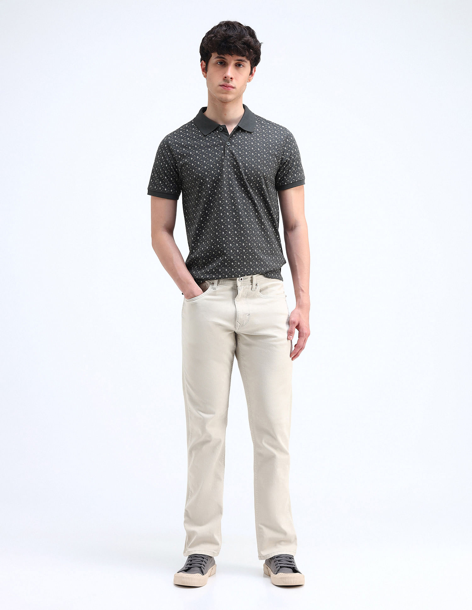 Flying Machine Printed Regular Fit Polo Shirt