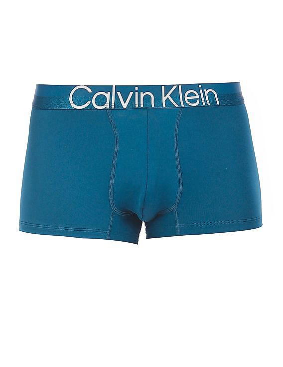 Calvin Klein Underwear Men Green Elasticized Brand Waist Solid Trunks