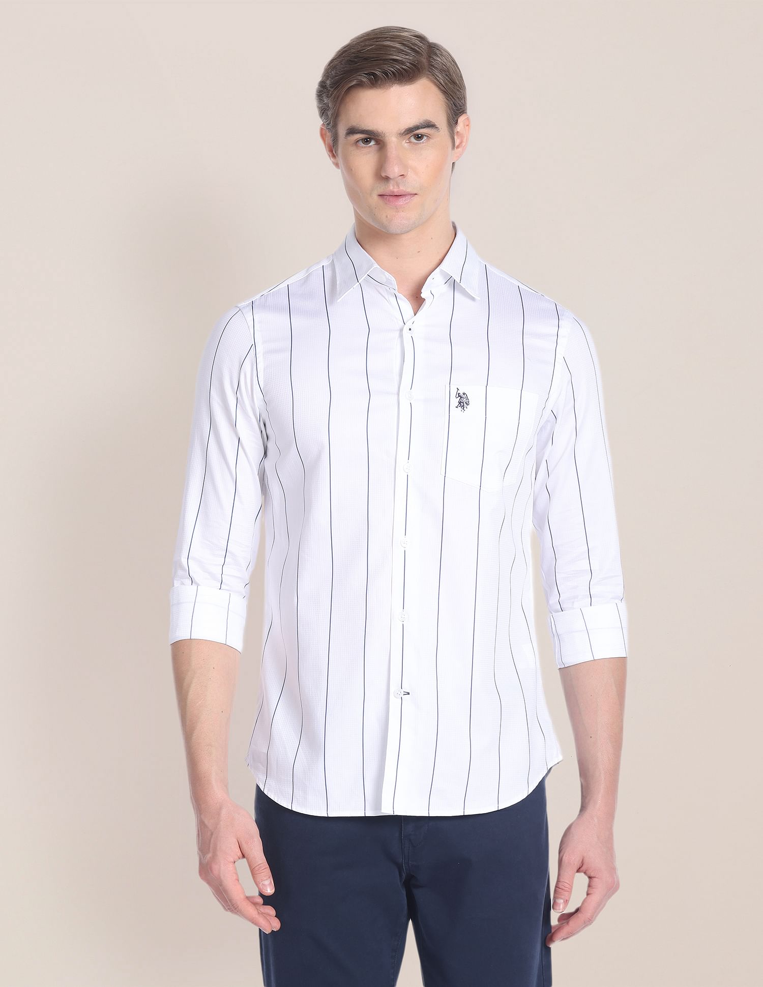 U.S. Polo Assn. Vertical Stripe Cotton Shirt