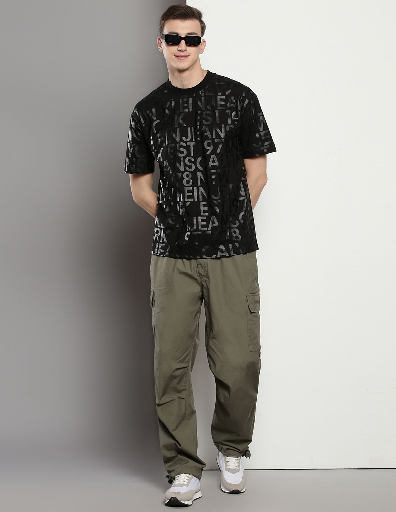 Buy Calvin Klein All Over Logo Relaxed T-Shirt - NNNOW.com