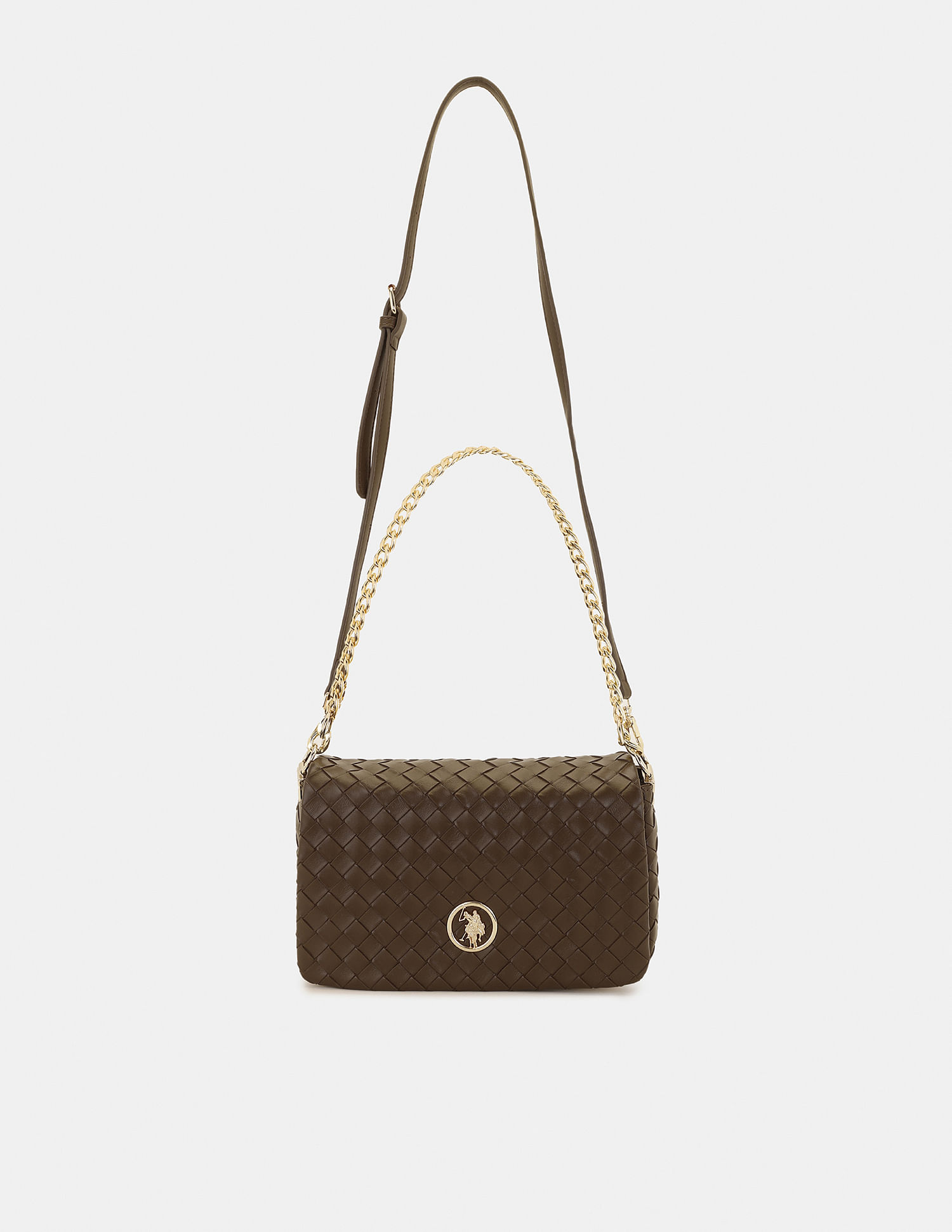 U.S. Polo Assn. Women Angie Patterned Weave Crossbody Bag