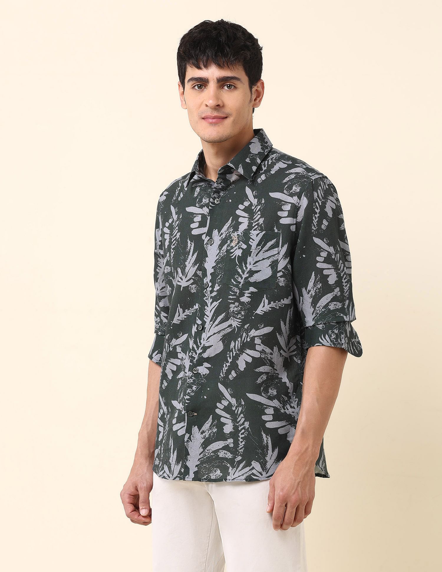 U.S. Polo Assn. Tailored Fit Tropical Printed Shirt
