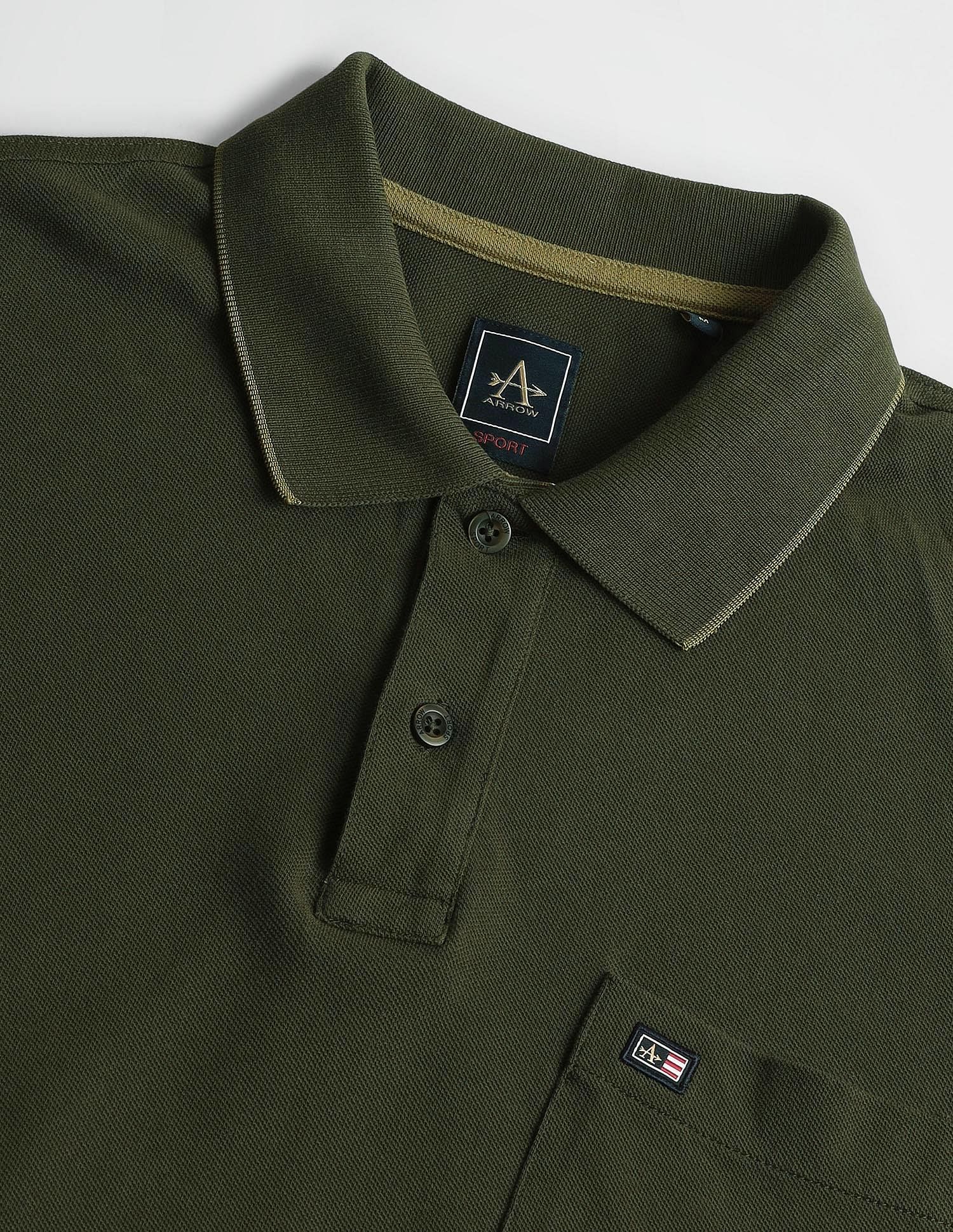 Arrow Sports Tipped Collar Regular Fit Polo Shirt