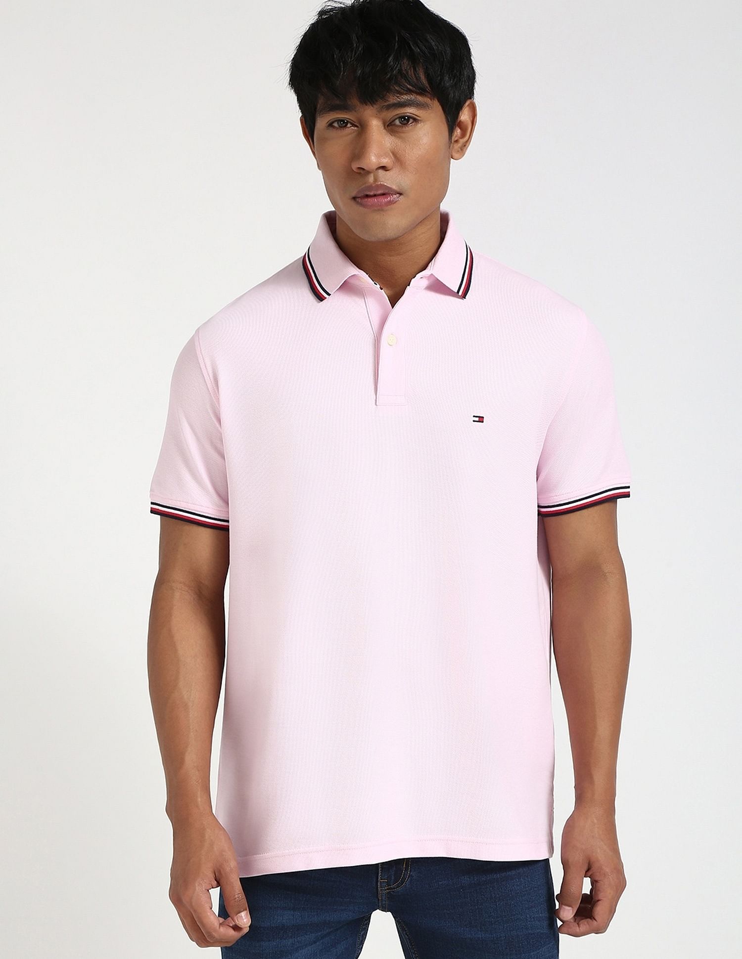 Tommy Hilfiger Solid Regular-Fit Cotton Polo Shirt