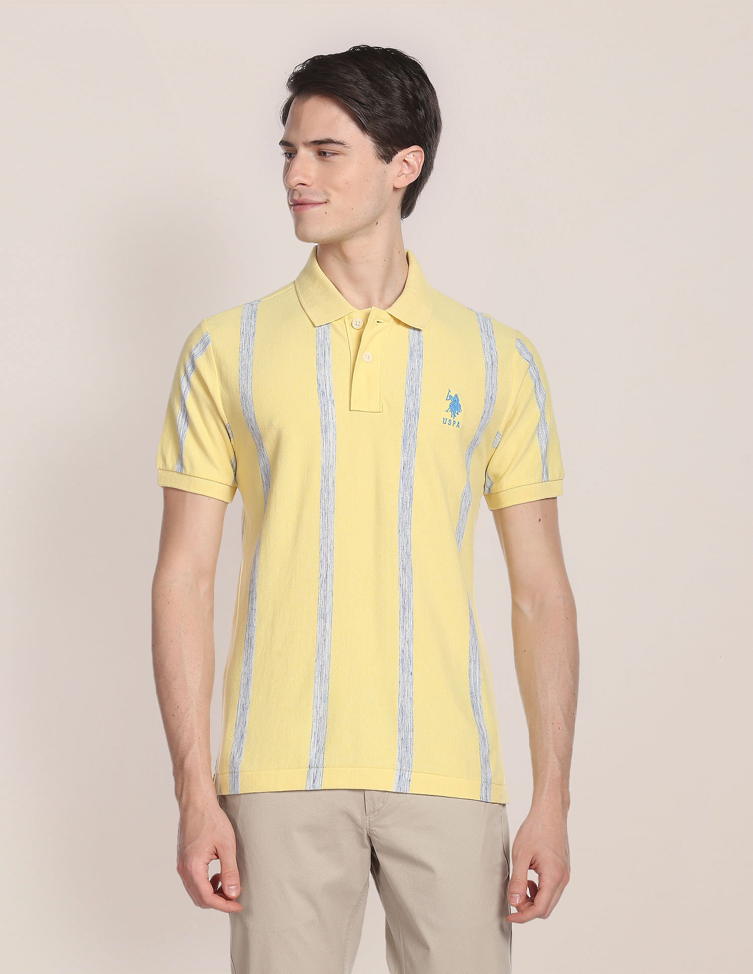 U.S. Polo Assn. Vertical Stripe Birdseye Polo Shirt