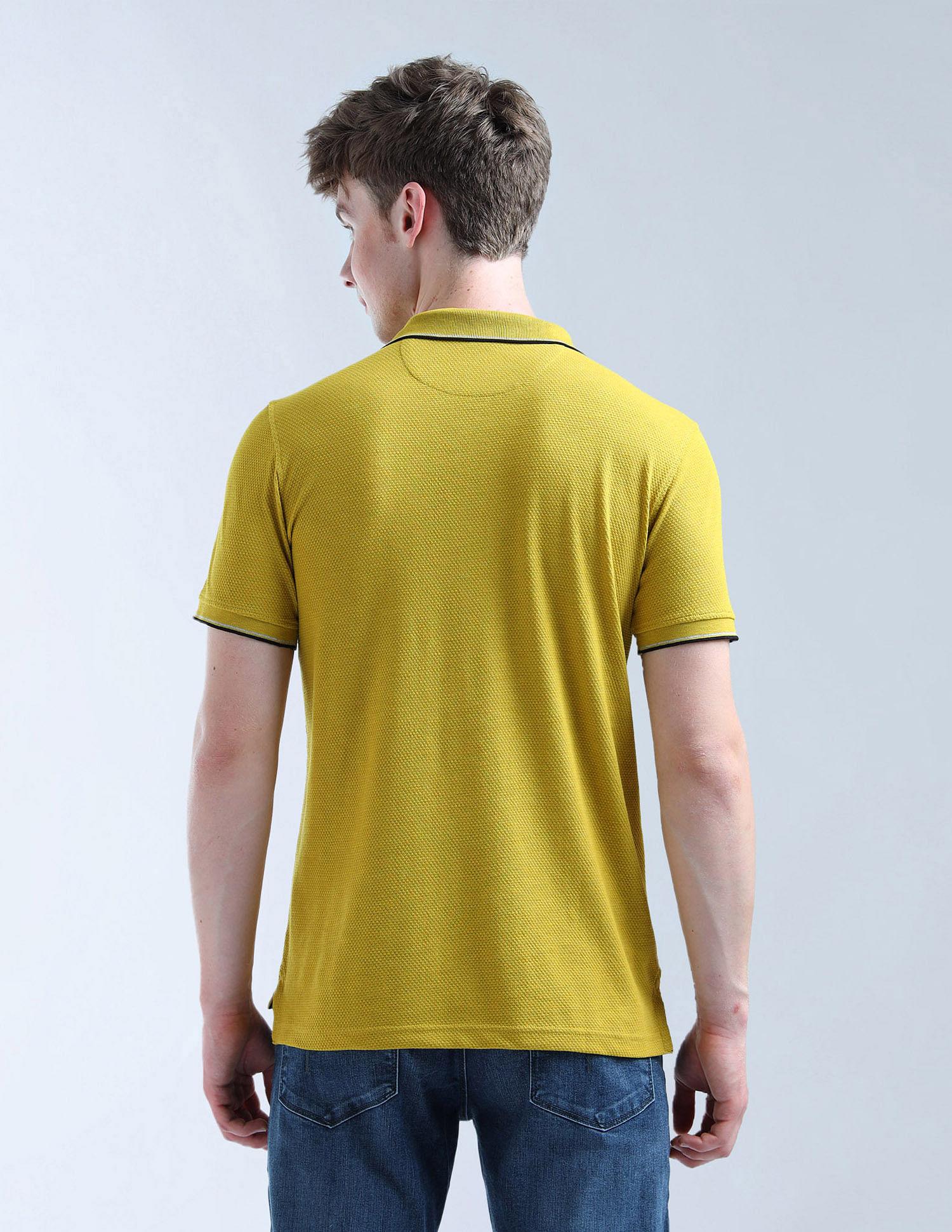 Flying Machine Textured Color Of Home Polo Shirt