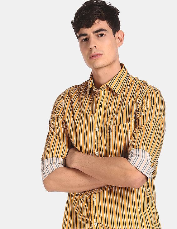Buy U.S. Polo Assn. Men Mustard Cotton 