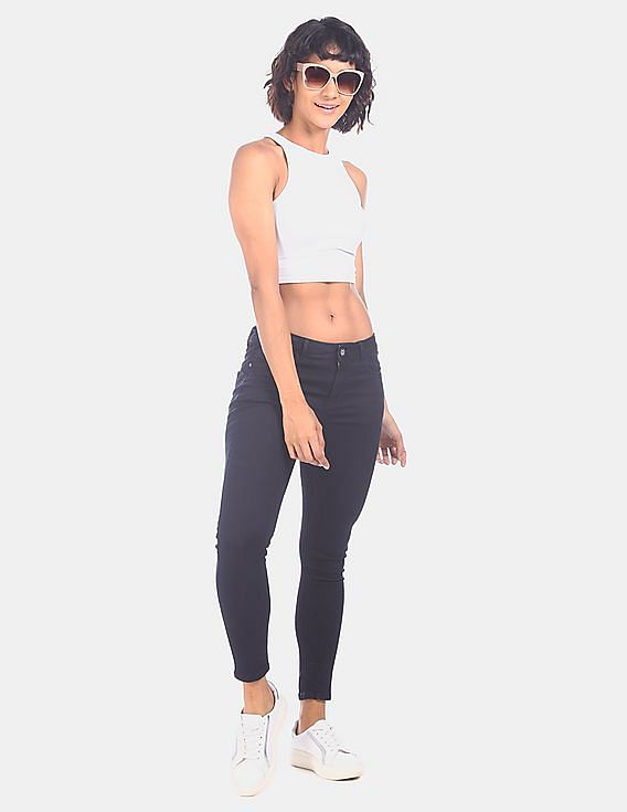 Flying Machine Women Twiggy Super Skinny Fit Push Up Jeans With Mask