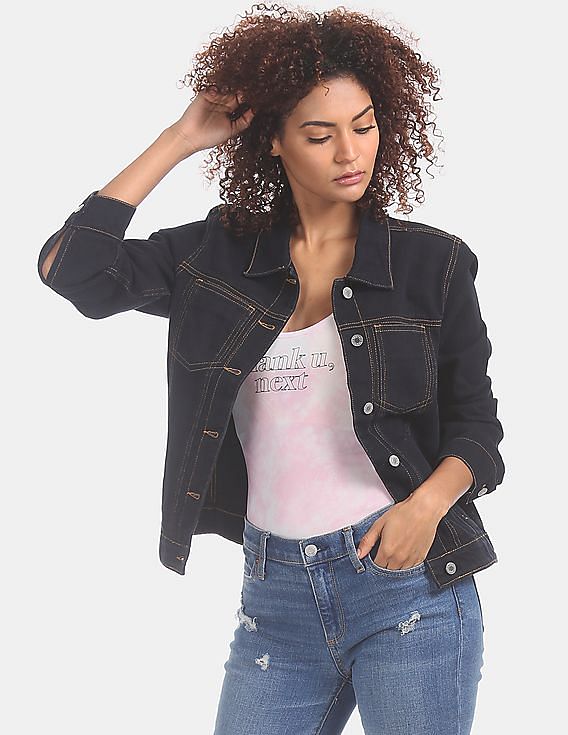 Cropped White-Wash Jean Jacket for Women | Old Navy-cacanhphuclong.com.vn