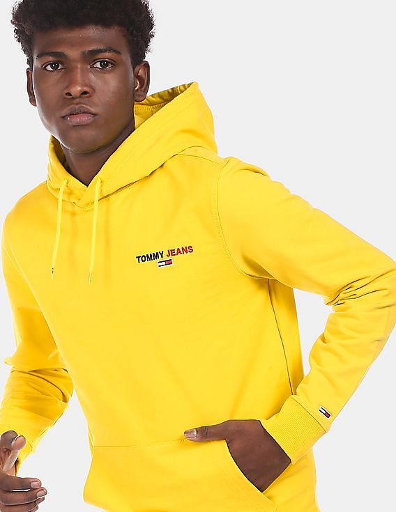 Tommy hilfiger discount hoodie mens yellow