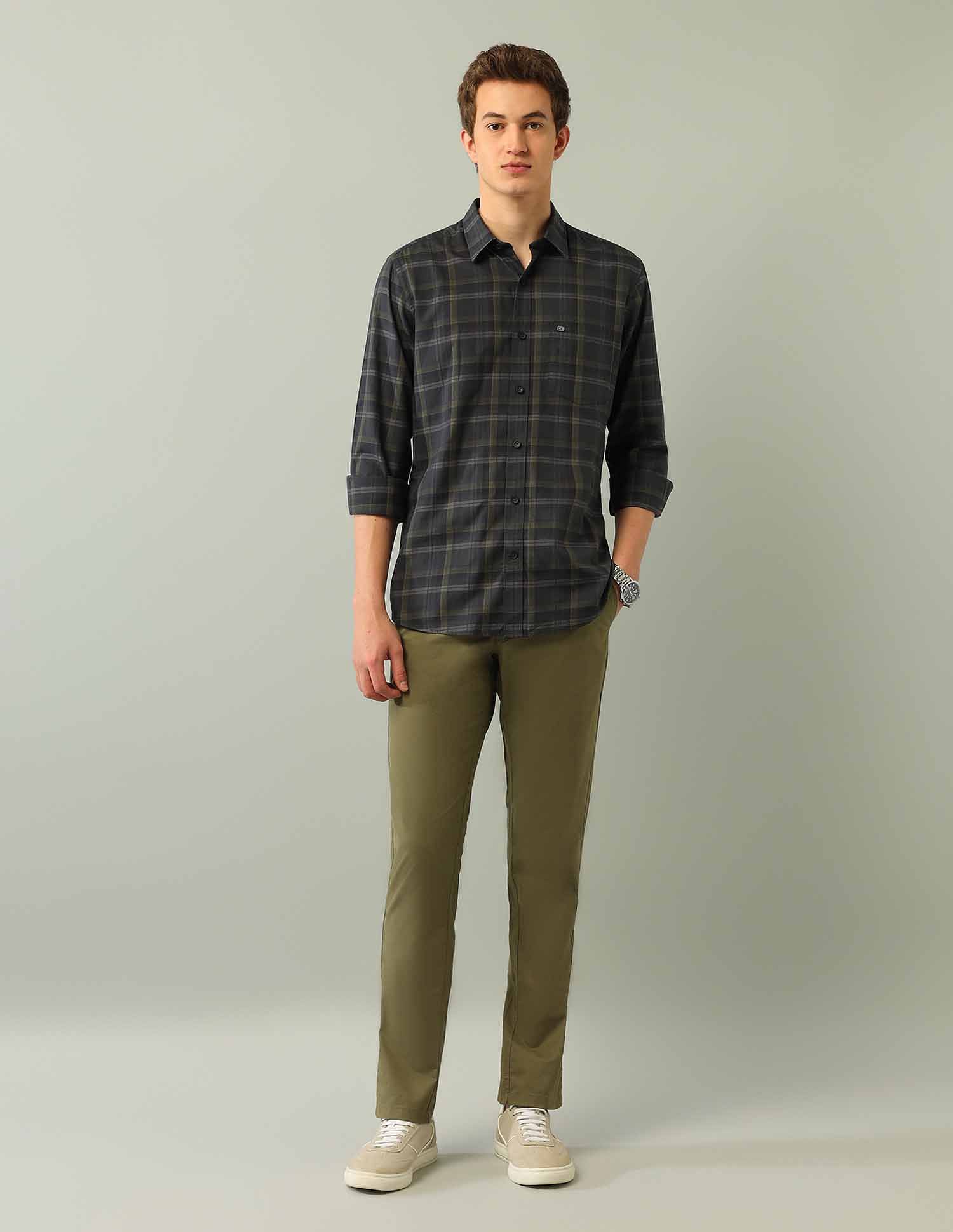 Arrow Sport Grid Tattersall Checked Regular Fit Shirt