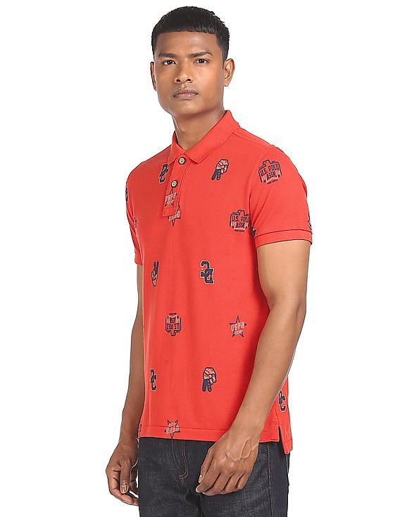 U.S. Polo Assn. Denim Co. Pique Printed Polo Shirt