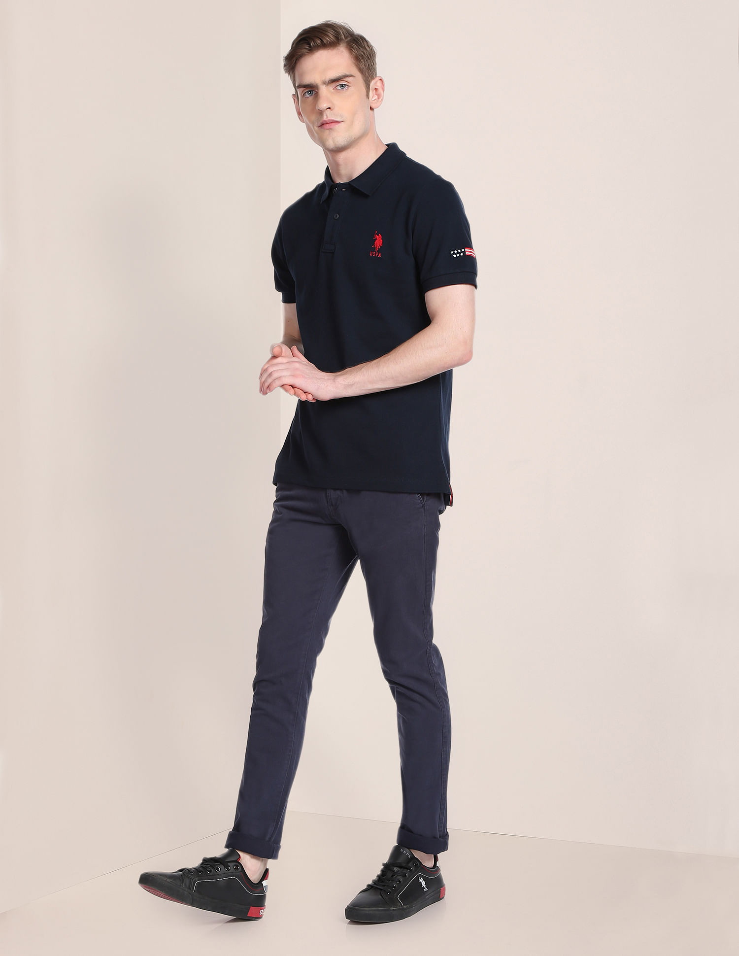 U.S. Polo Assn. Embroidered Cotton Polo Shirt