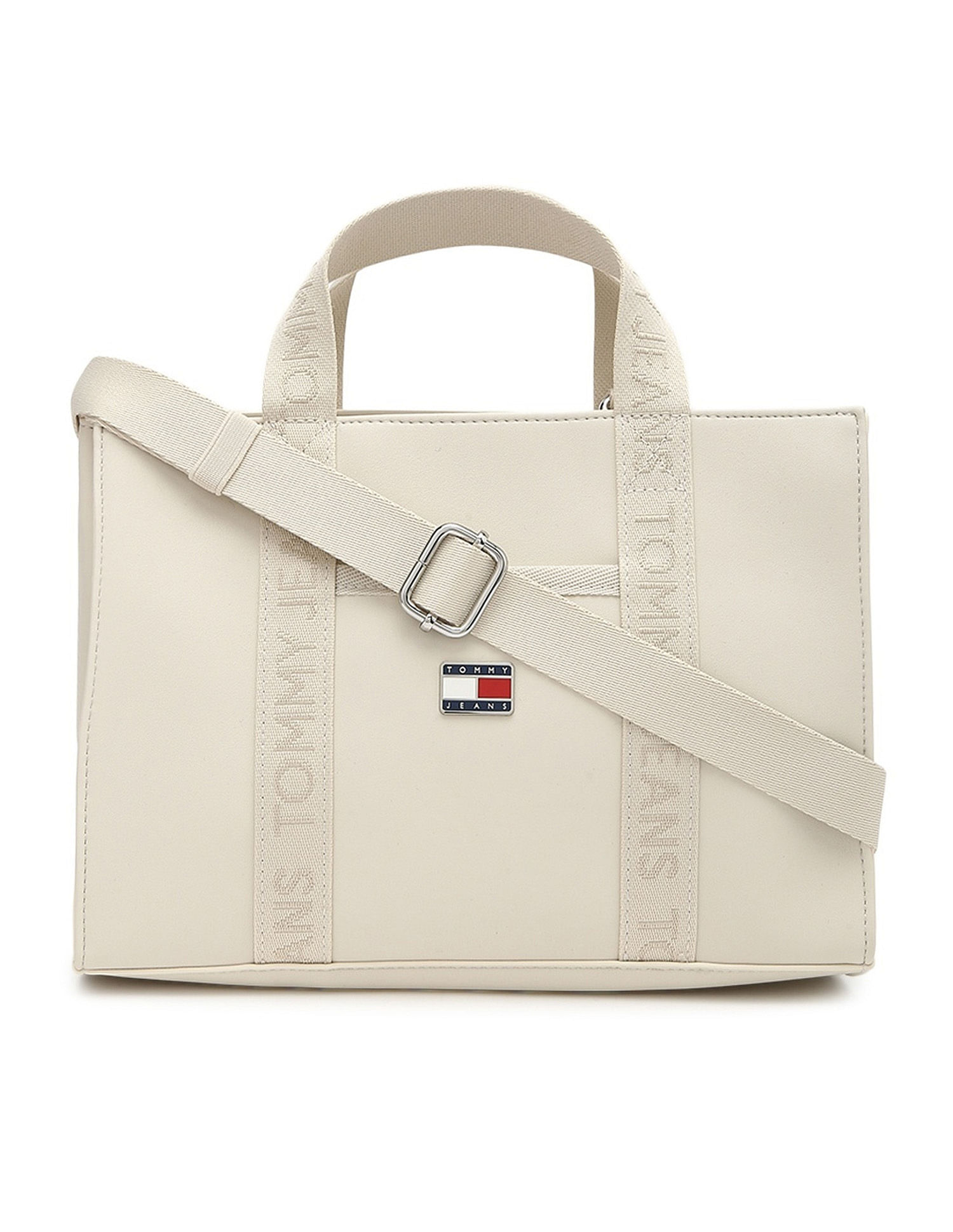 Tommy Hilfiger Solid Beige Pu Handbag
