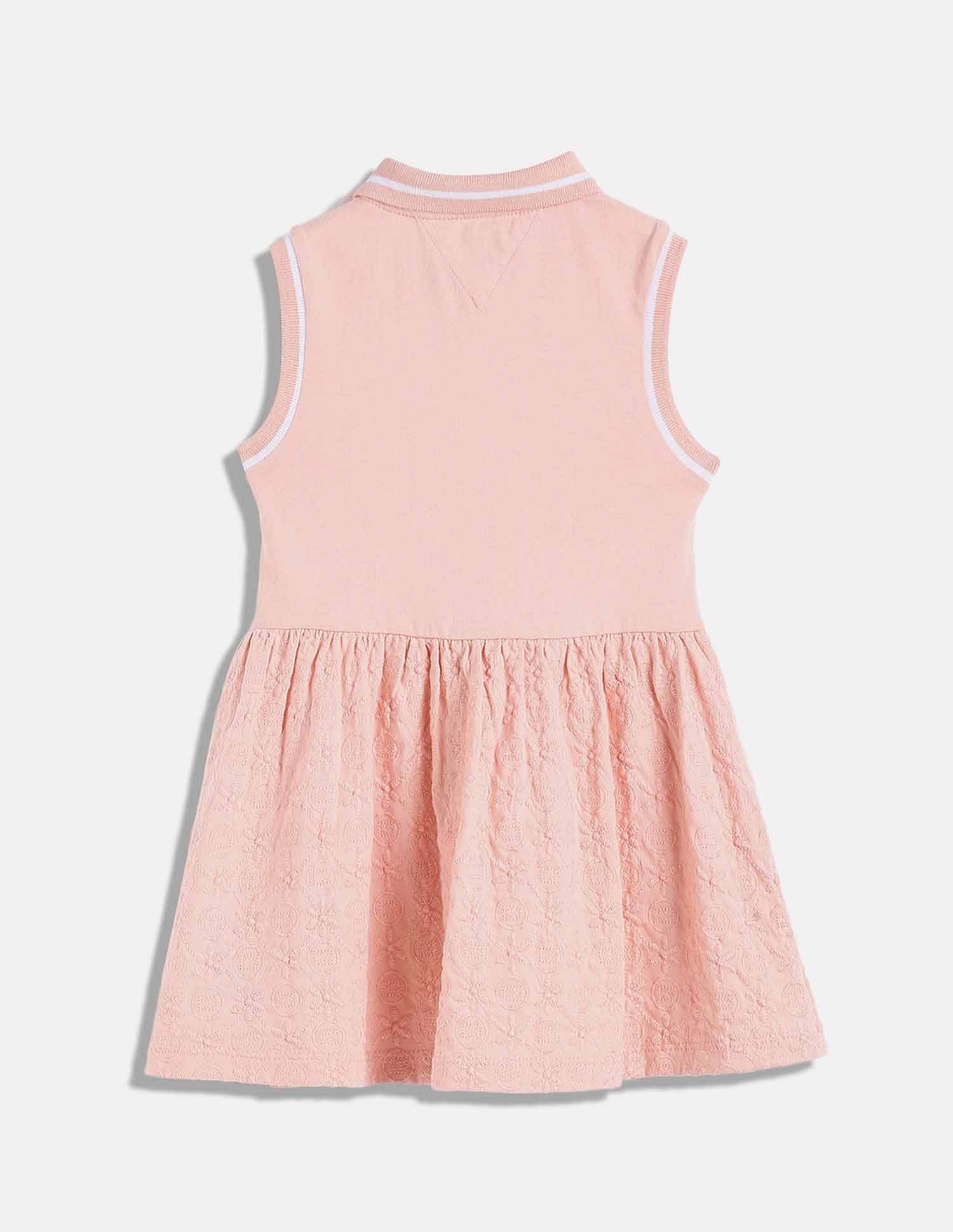 Tommy Hilfiger Kids Girls Embroidered Regular-Fit Cotton Dress