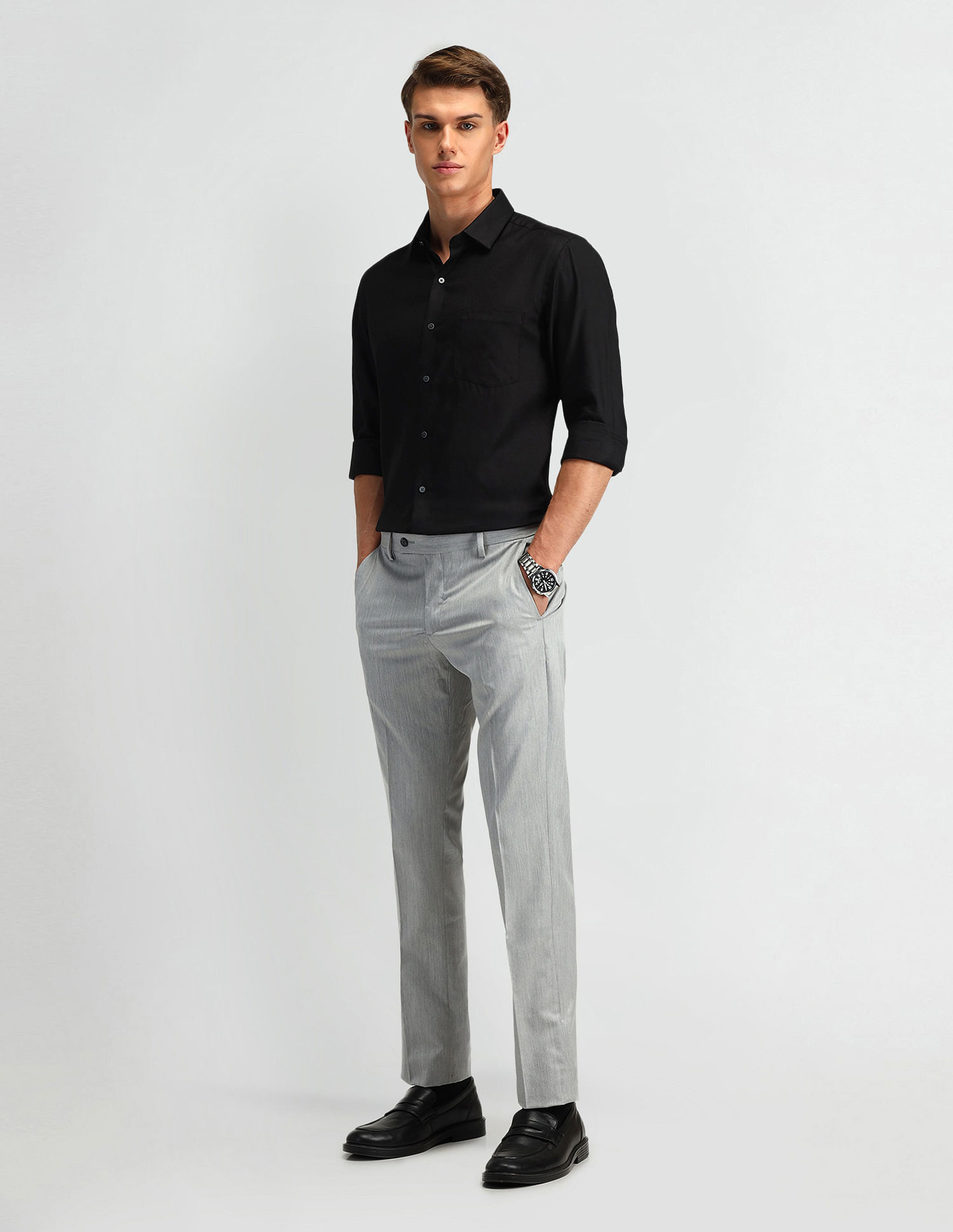 Arrow Manhattan Slim Fit Textured Shirt