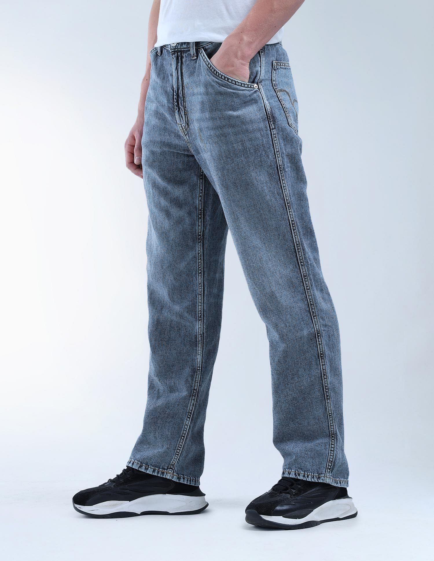 Flying Machine Ligh Wash Cobain X Linen Jeans