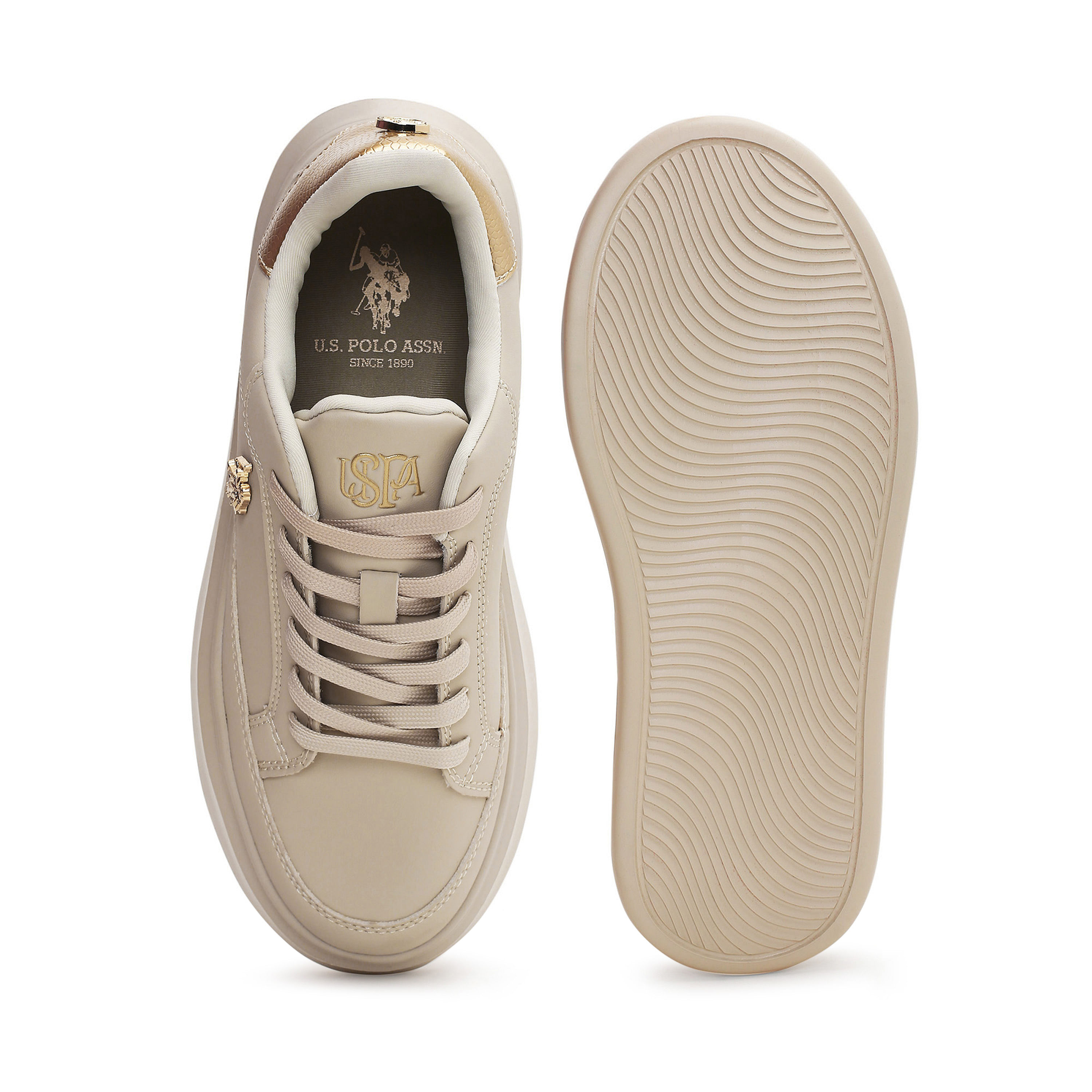U.S. Polo Assn. Women Round Toe Solid Eleanaor Sneakers