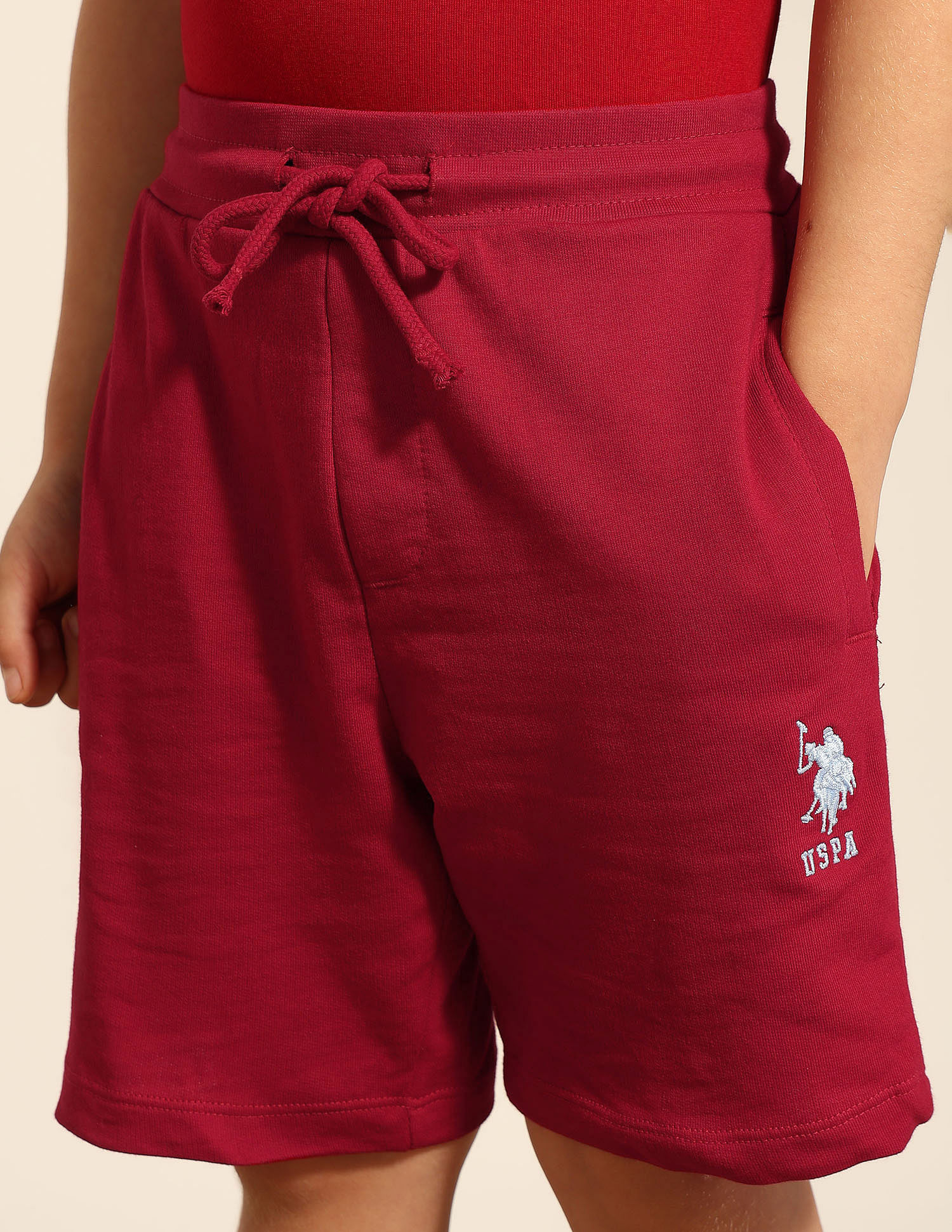 U.S. Polo Assn. Kids Boys Pure Cotton Mid Rise Shorts