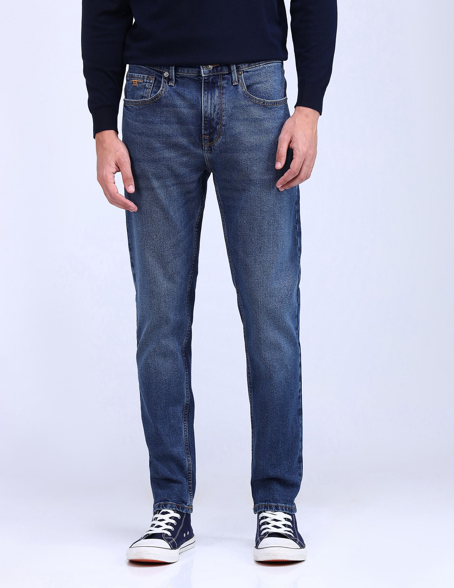Flying Machine Slash Slim Tapered Stone Wash Jeans