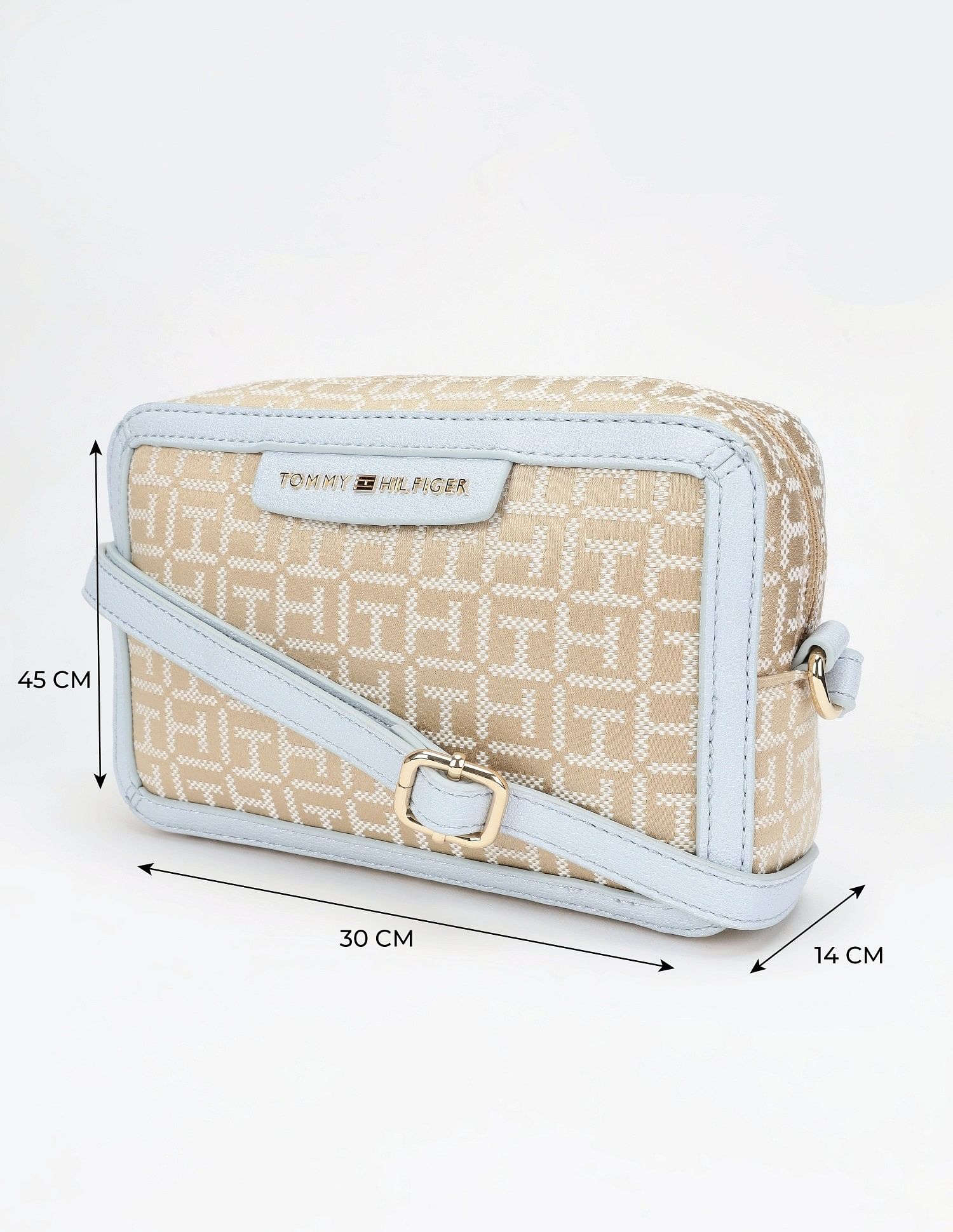 Tommy Hilfiger Logo Beige Polyester Sling Bag