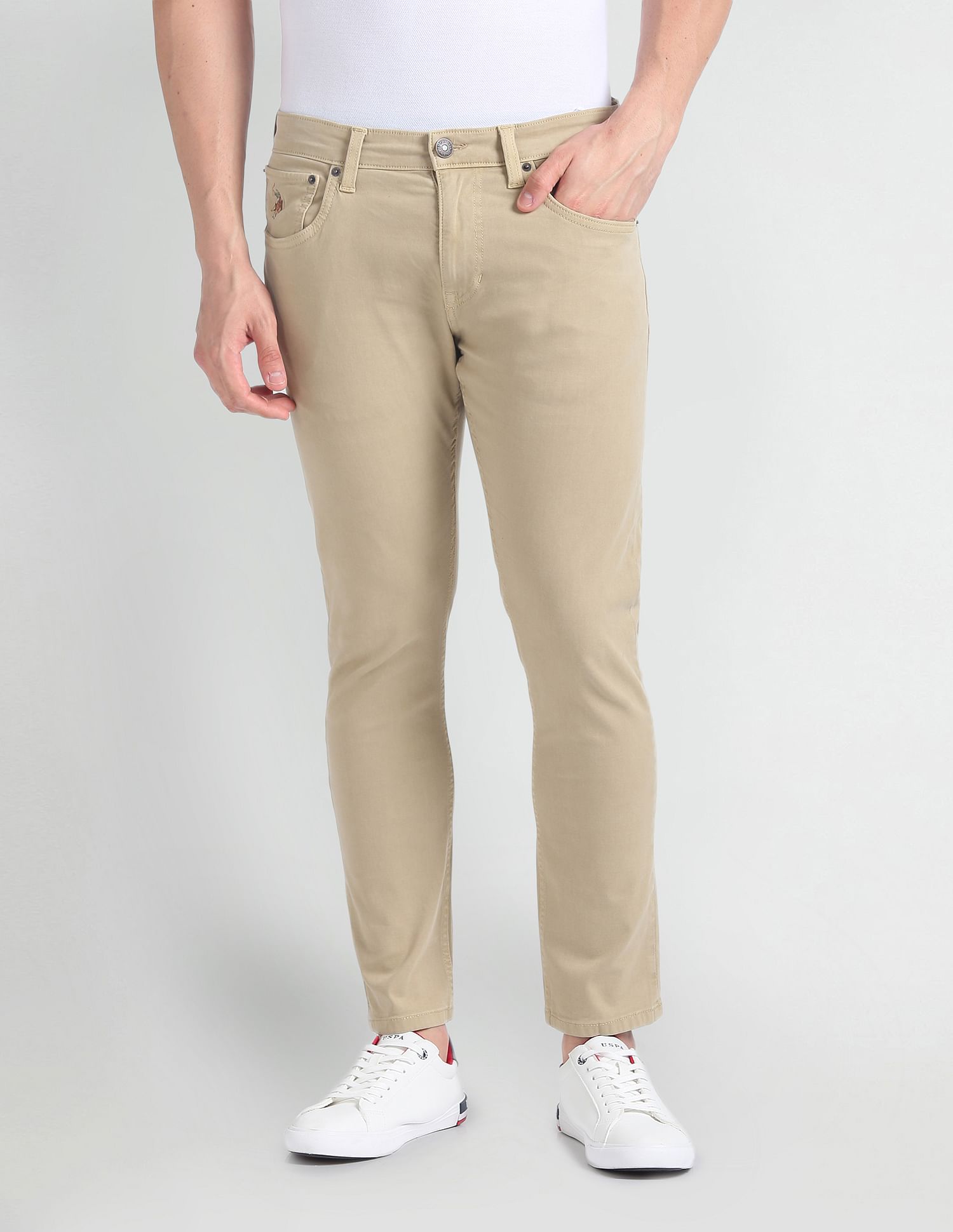 U.S. Polo Assn. Denim Co. Henry Tapered Cropped Fit Khaki Jeans