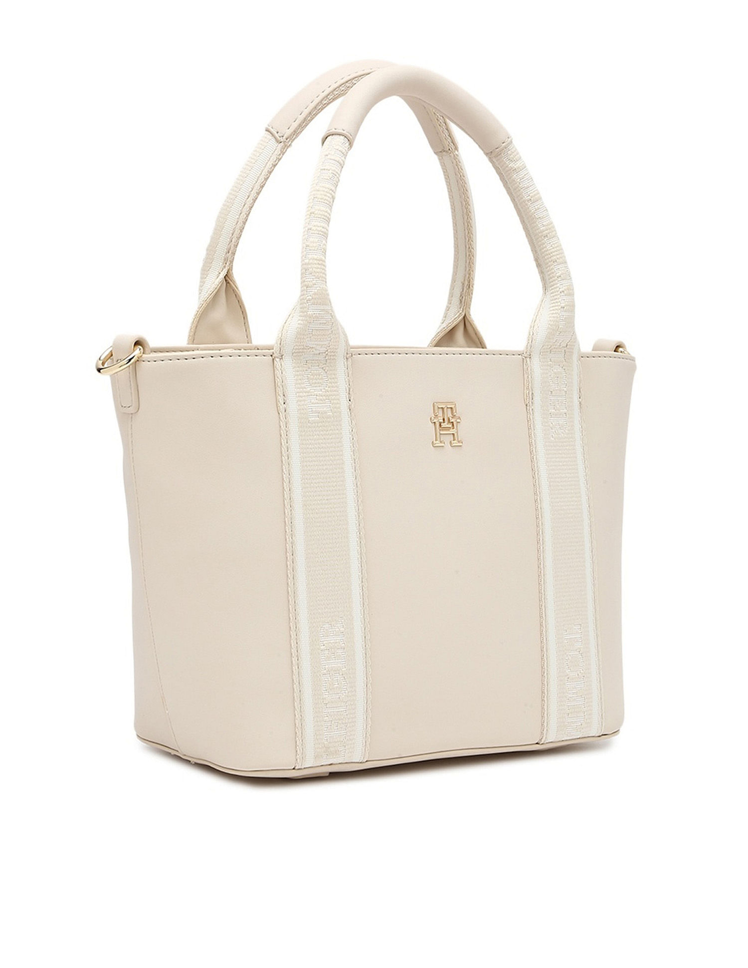 Tommy Hilfiger Solid Beige Pu Handbags