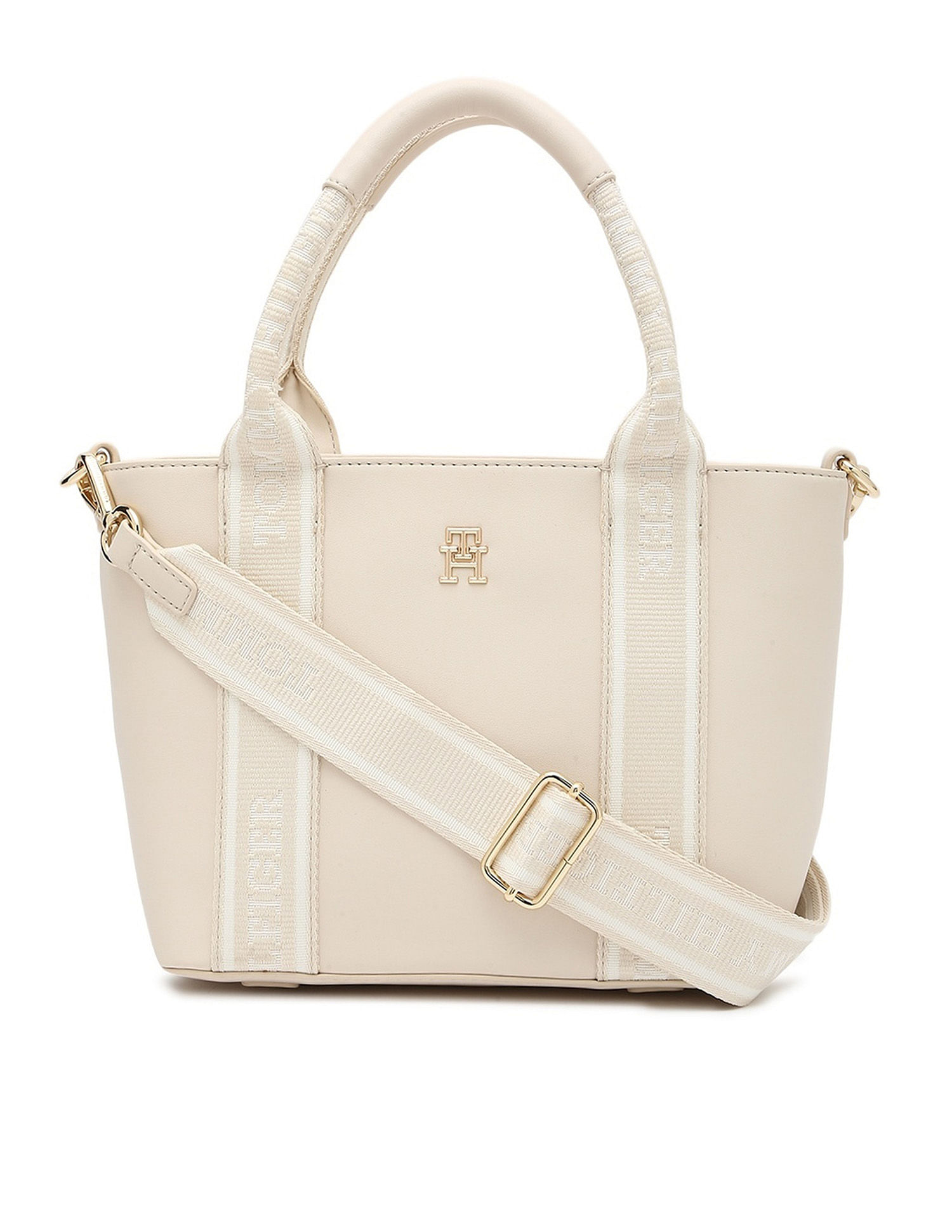 Tommy Hilfiger Solid Beige Pu Handbags