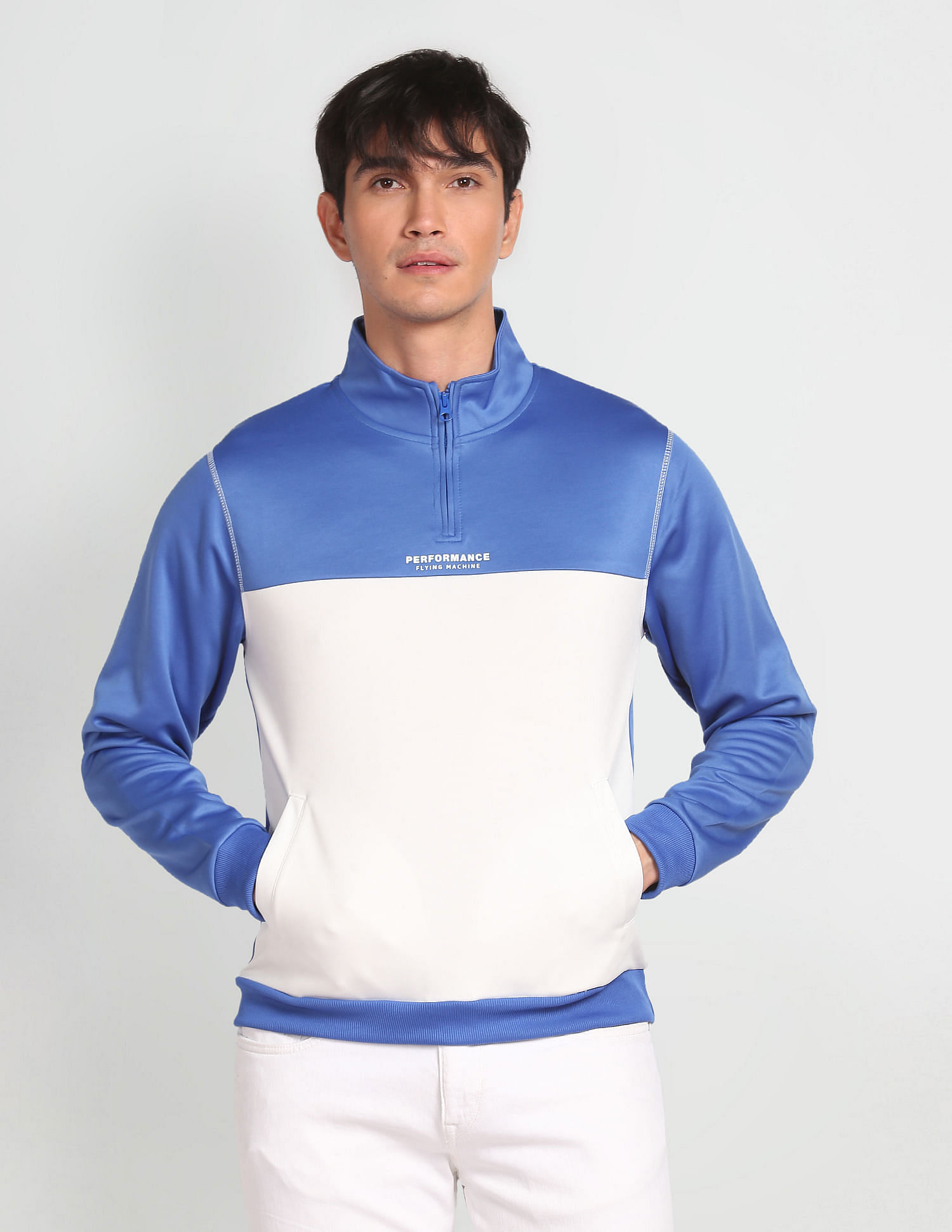 Flying Machine High Neck Polyester Sweatshirt