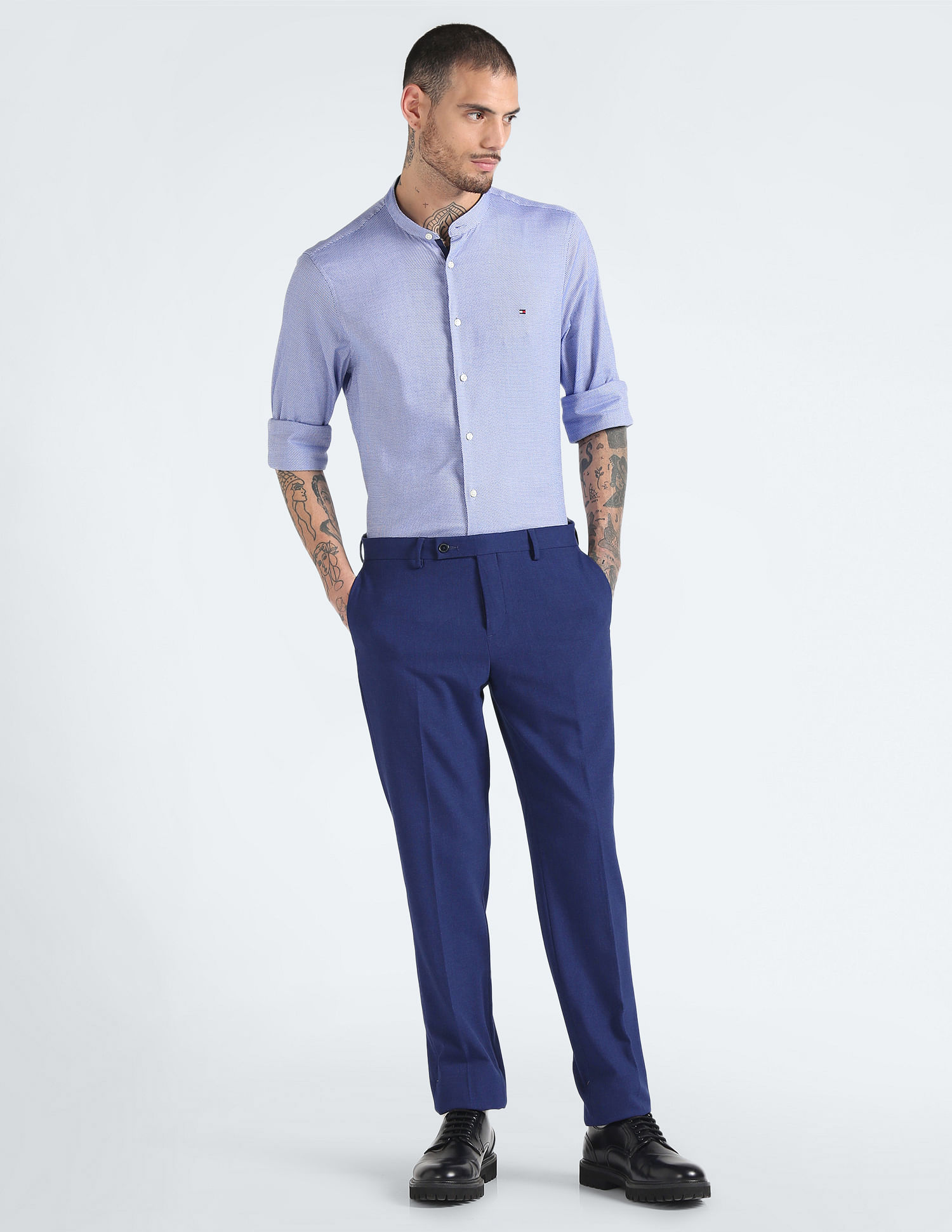 Tommy Hilfiger Mandarin Collar Dobby Shirt
