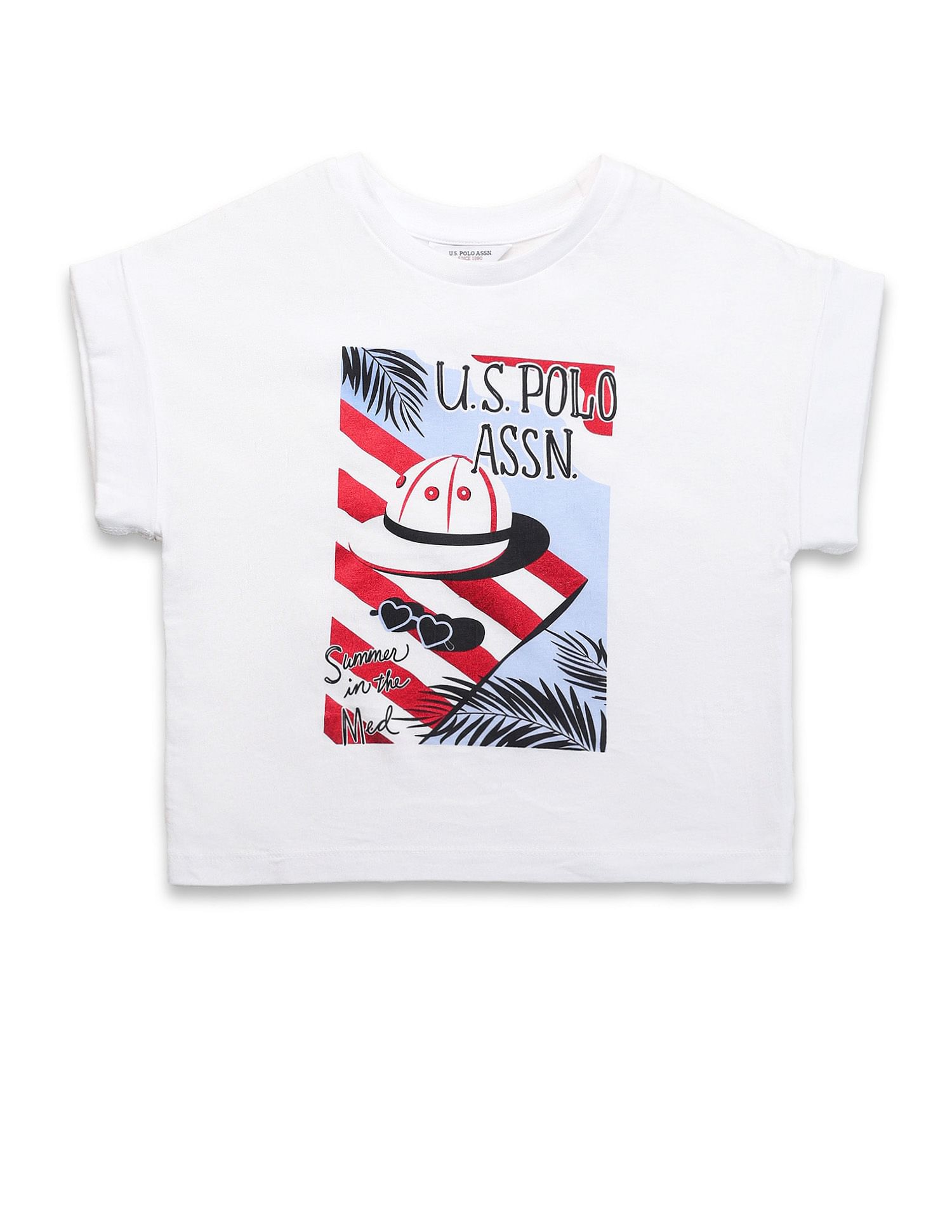 U.S. Polo Assn. Kids Girls Resort Graphic Cotton T-Shirt