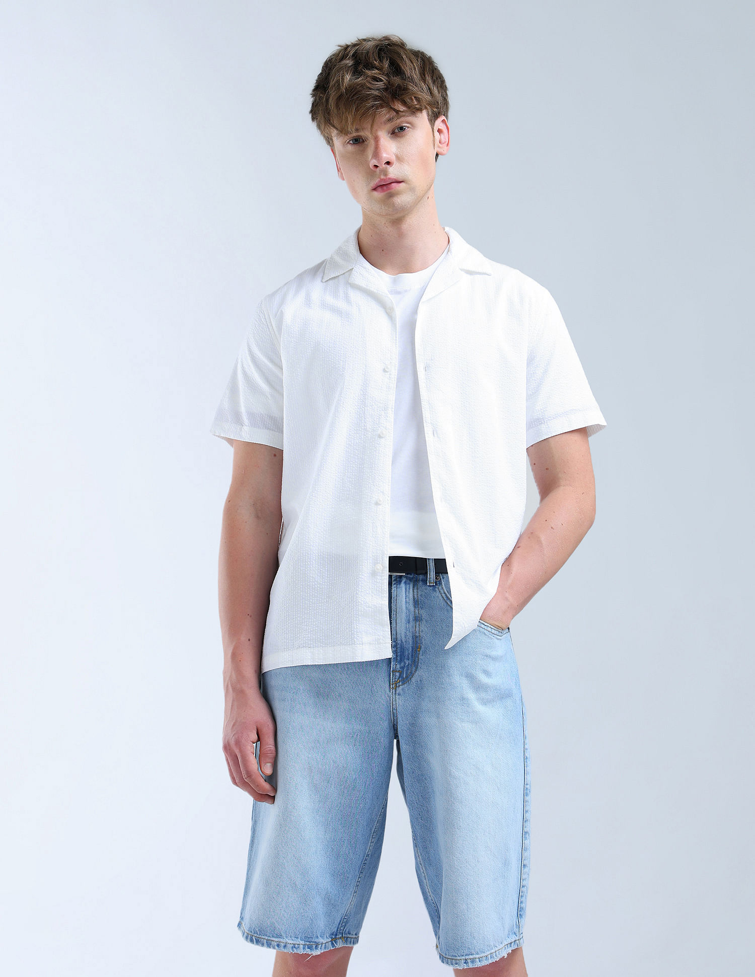 Flying Machine Regular Fit Seersucker Original Shirt