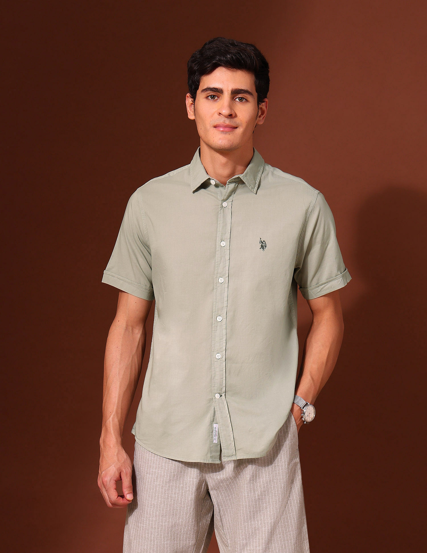 U.S. Polo Assn. Tailored Fit Pure Cotton Poplin Shirt