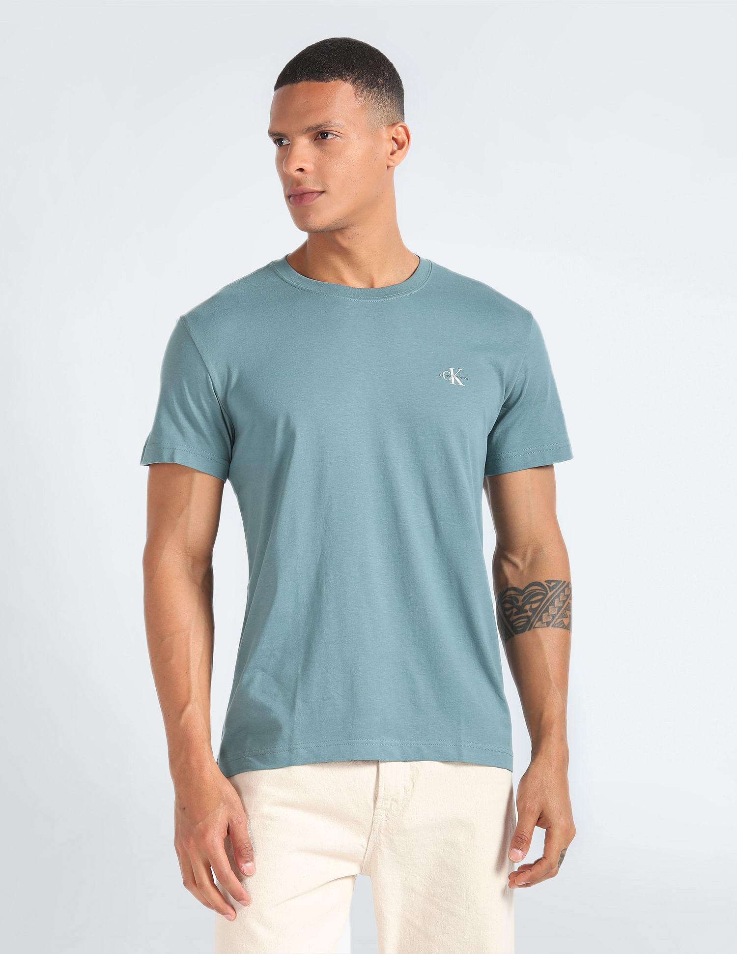 Calvin Klein Jeans Regenrative Cotton Monologo T-Shirt - Pack Of 2