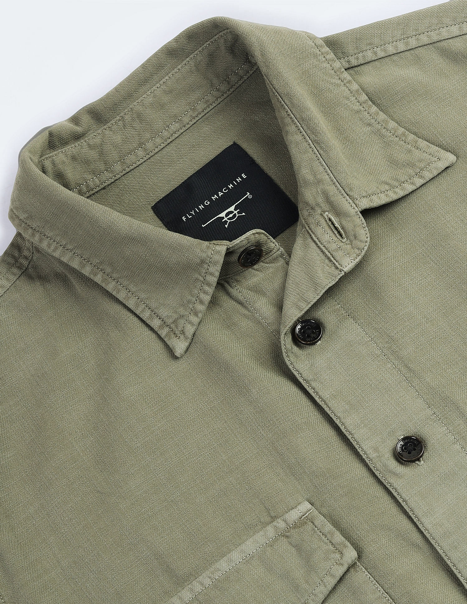 Flying Machine Slim Fit Washed Chambray Shirt