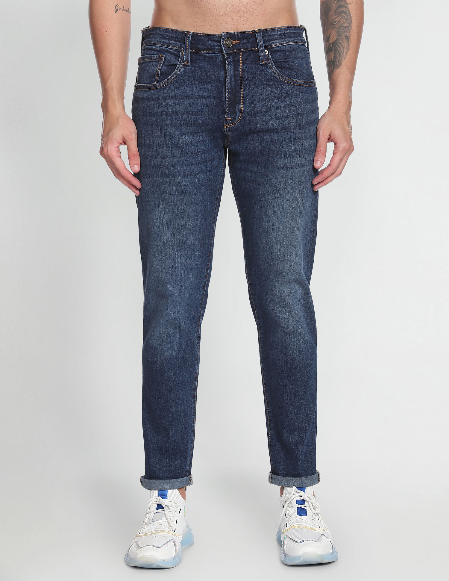Flying Machine Slim Tapered Stone Wash Jeans