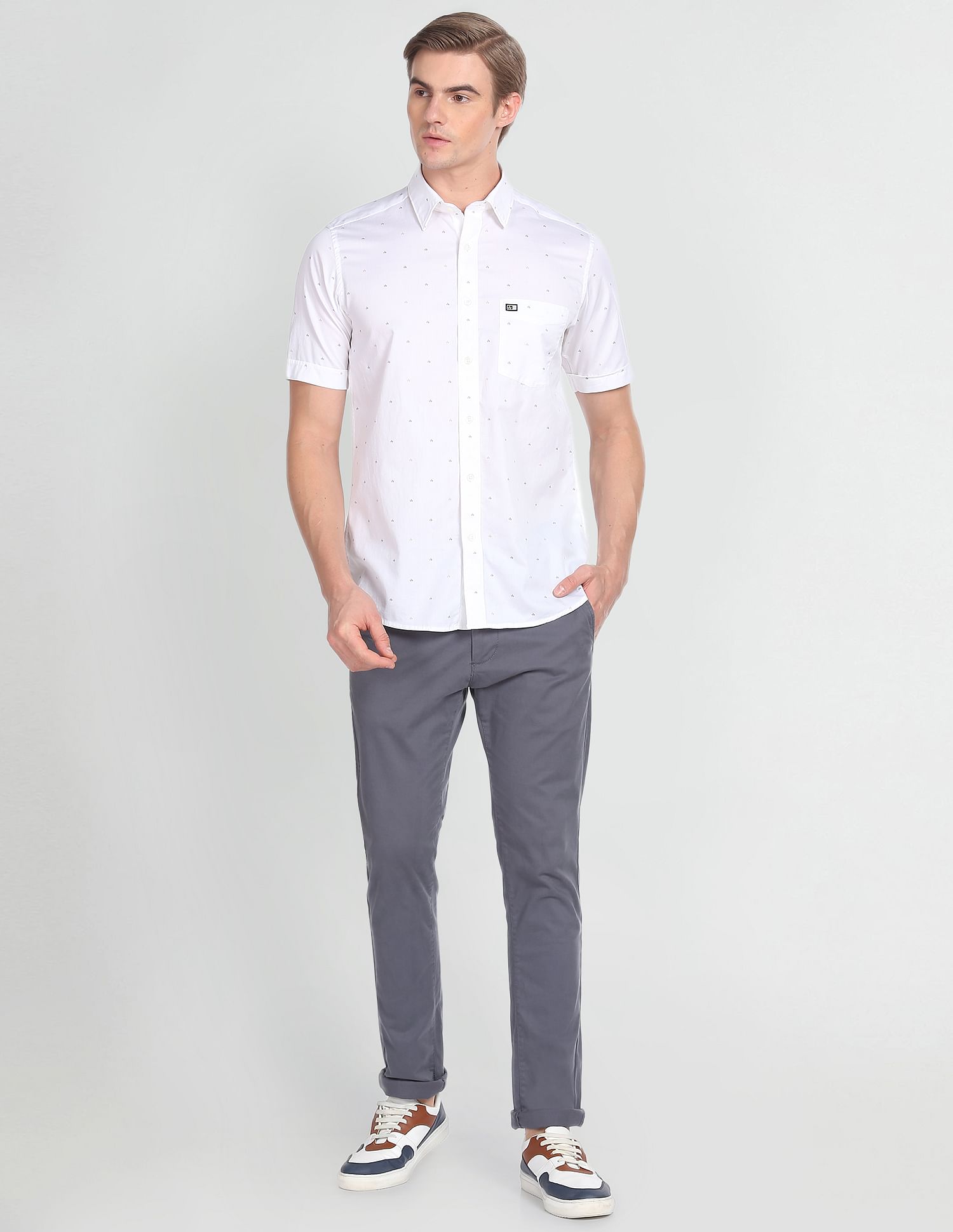 Arrow Sports Brand Print Twill Casual Shirt