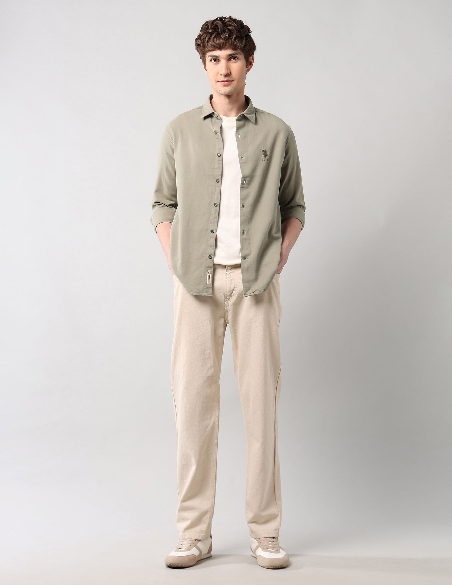 U.S. Polo Assn. Denim Co. Pure Cotton Regular Fit Dobby Shirt