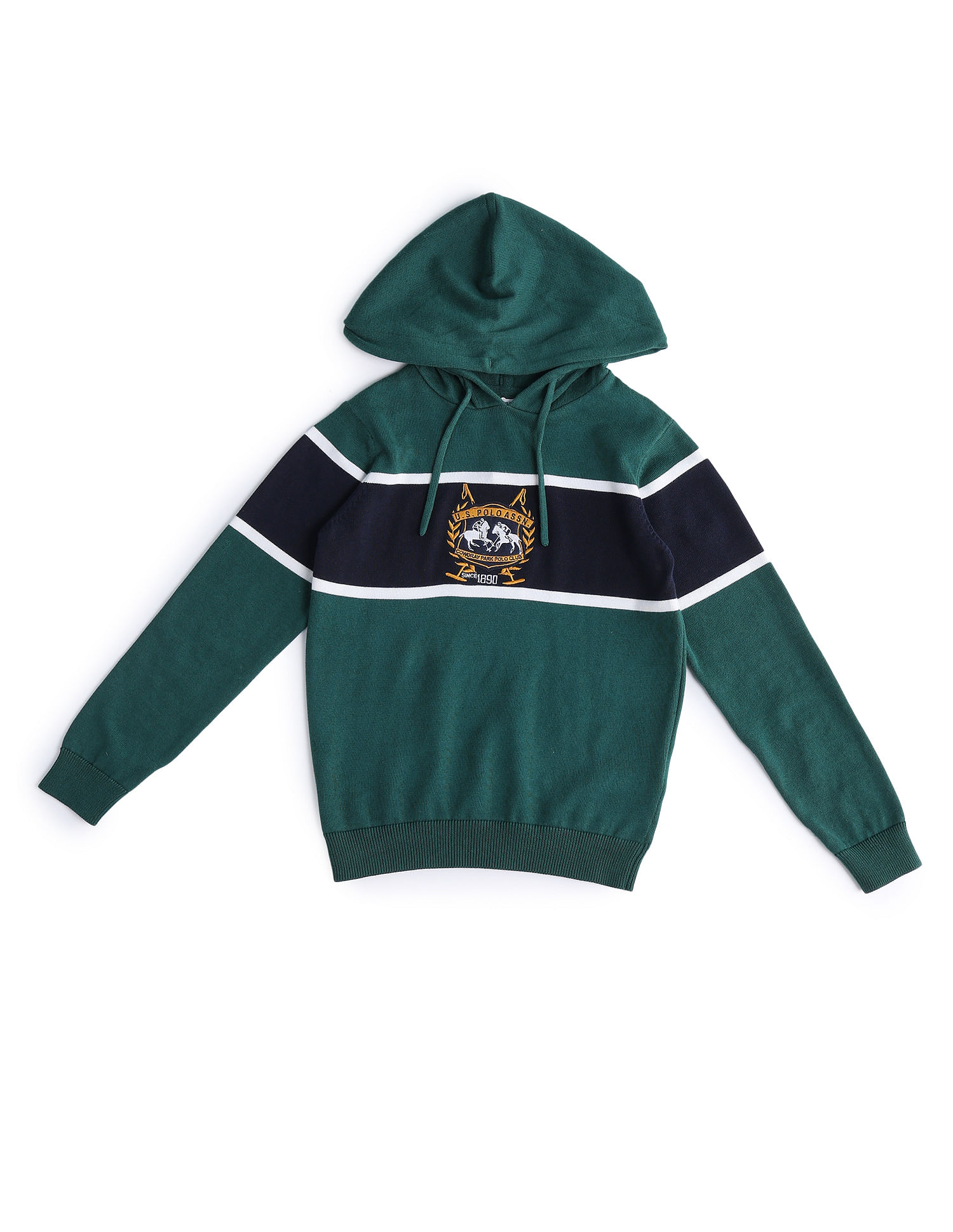 U.S. Polo Assn. Kids Boys Striped Hooded Sweater