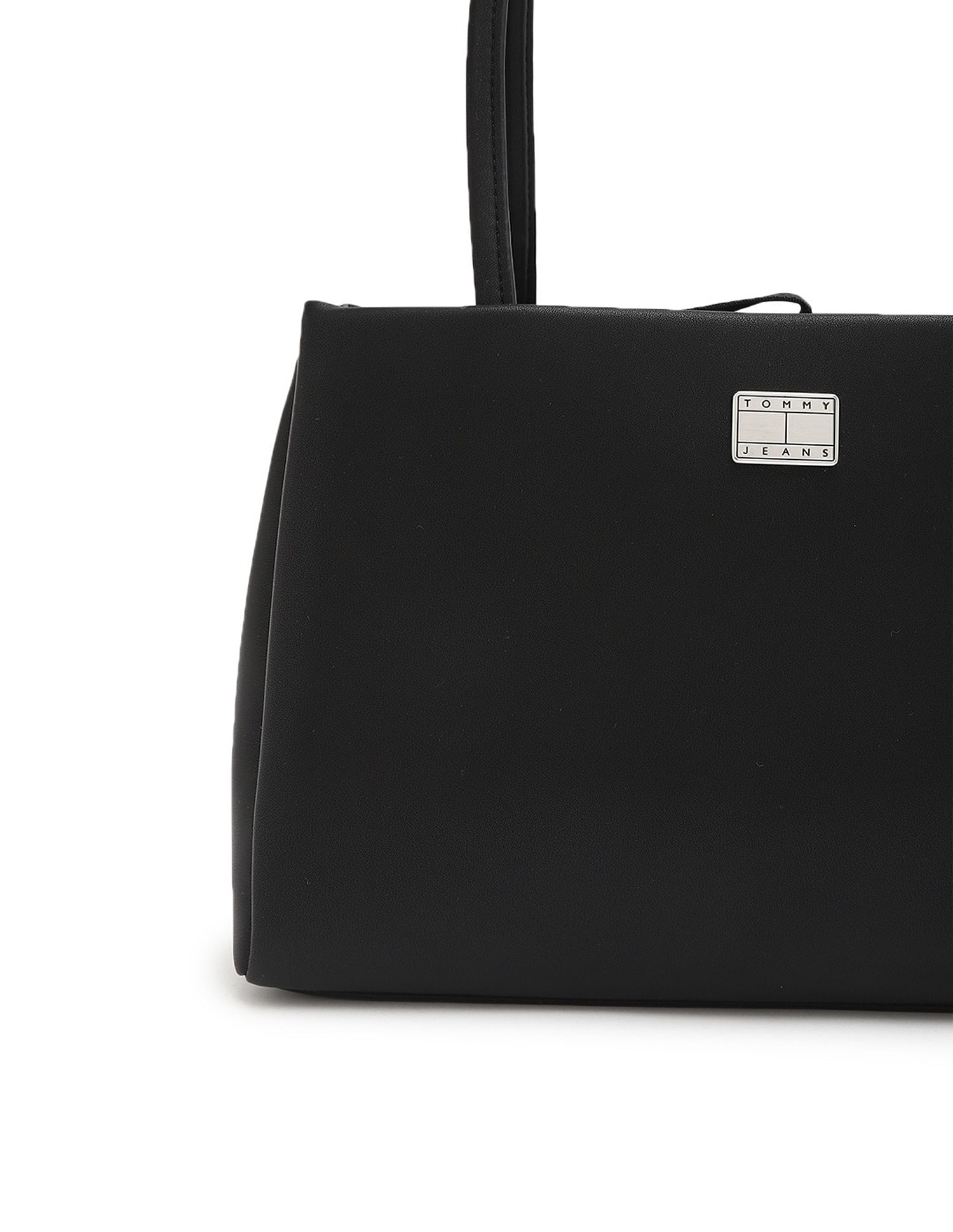 Tommy Hilfiger Solid Black Pu Shoulder Bag