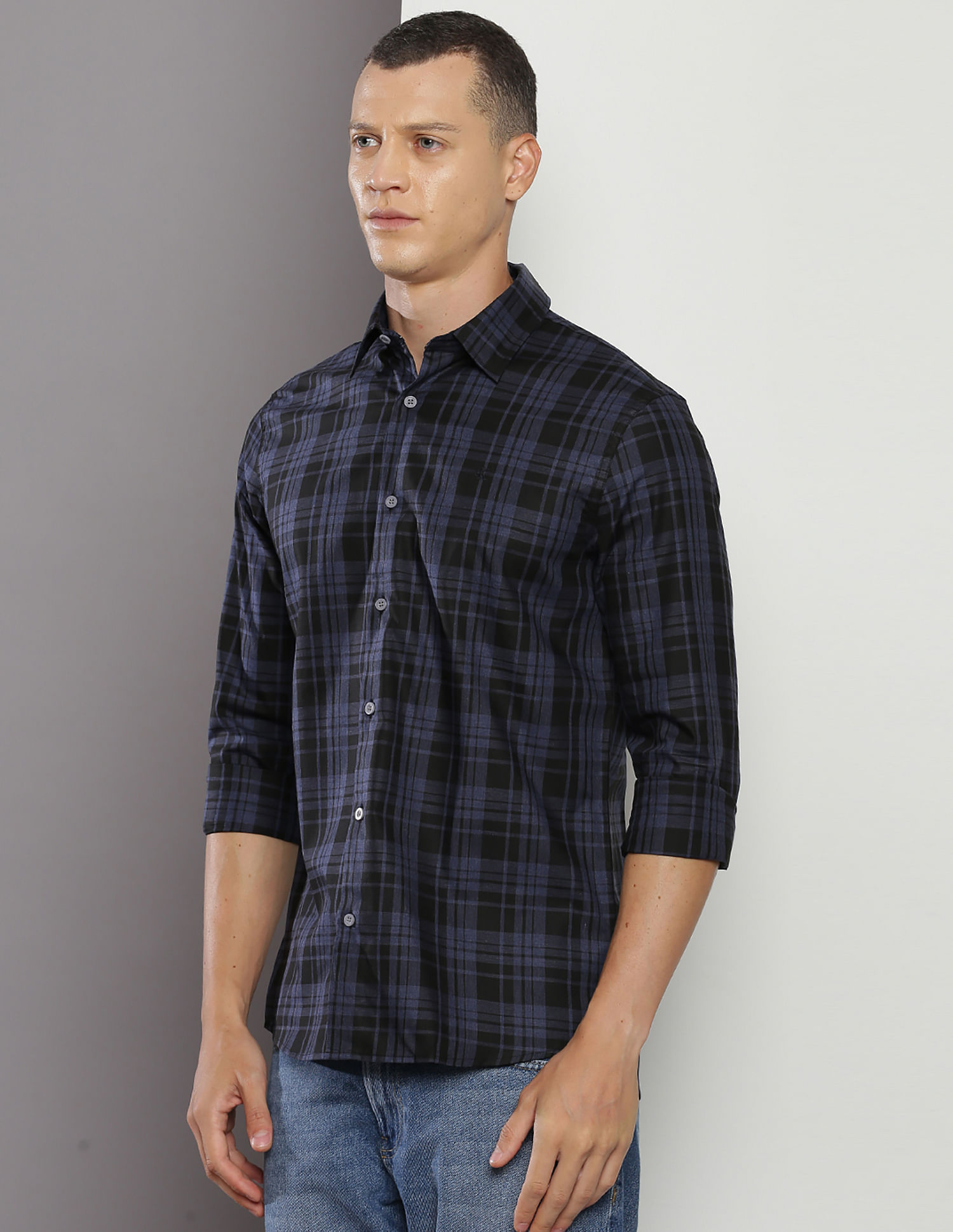 Calvin Klein Jeans Plaid Check Twill Slim Shirt