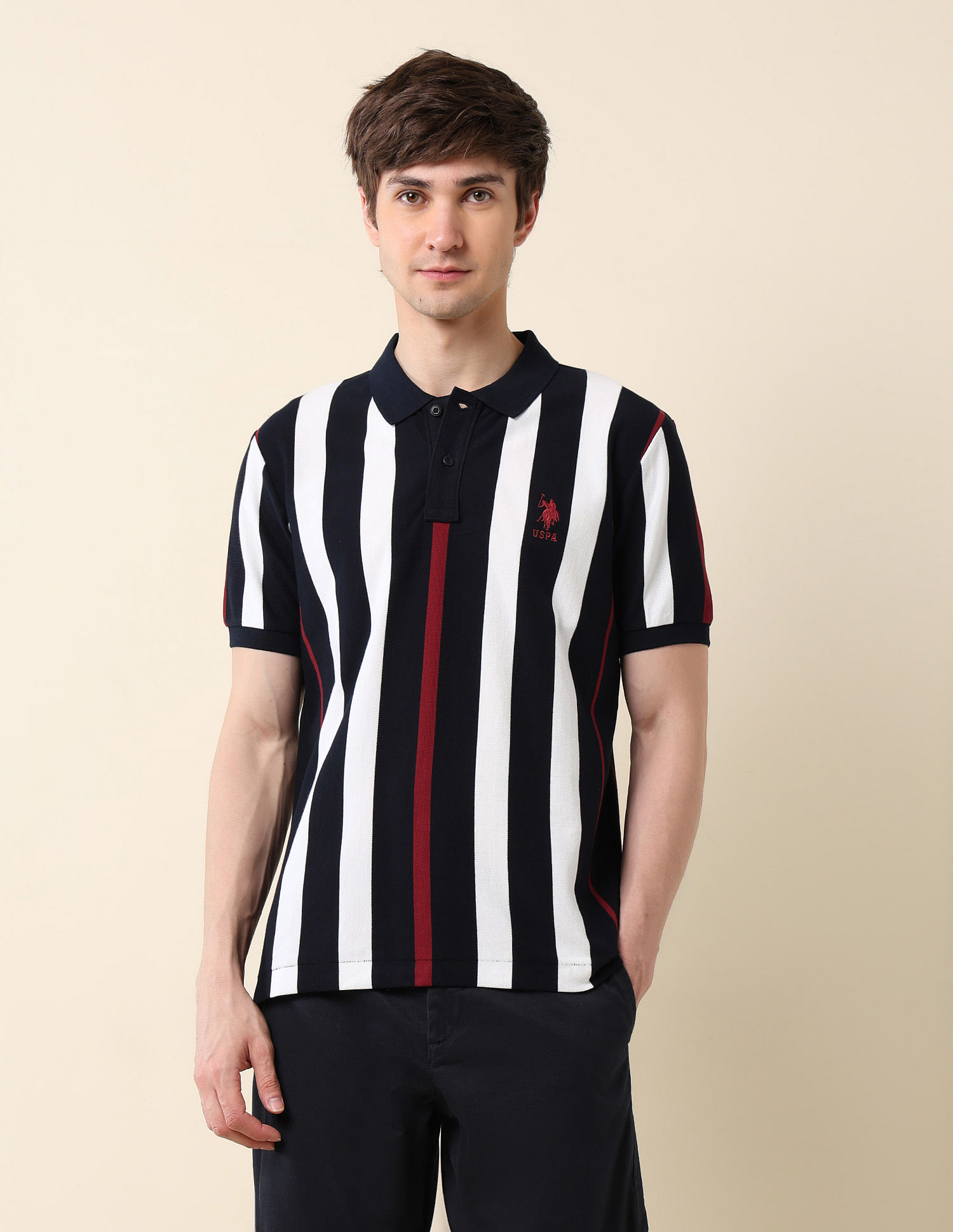 U.S. Polo Assn. Vertical Striped Classic Polo Shirt