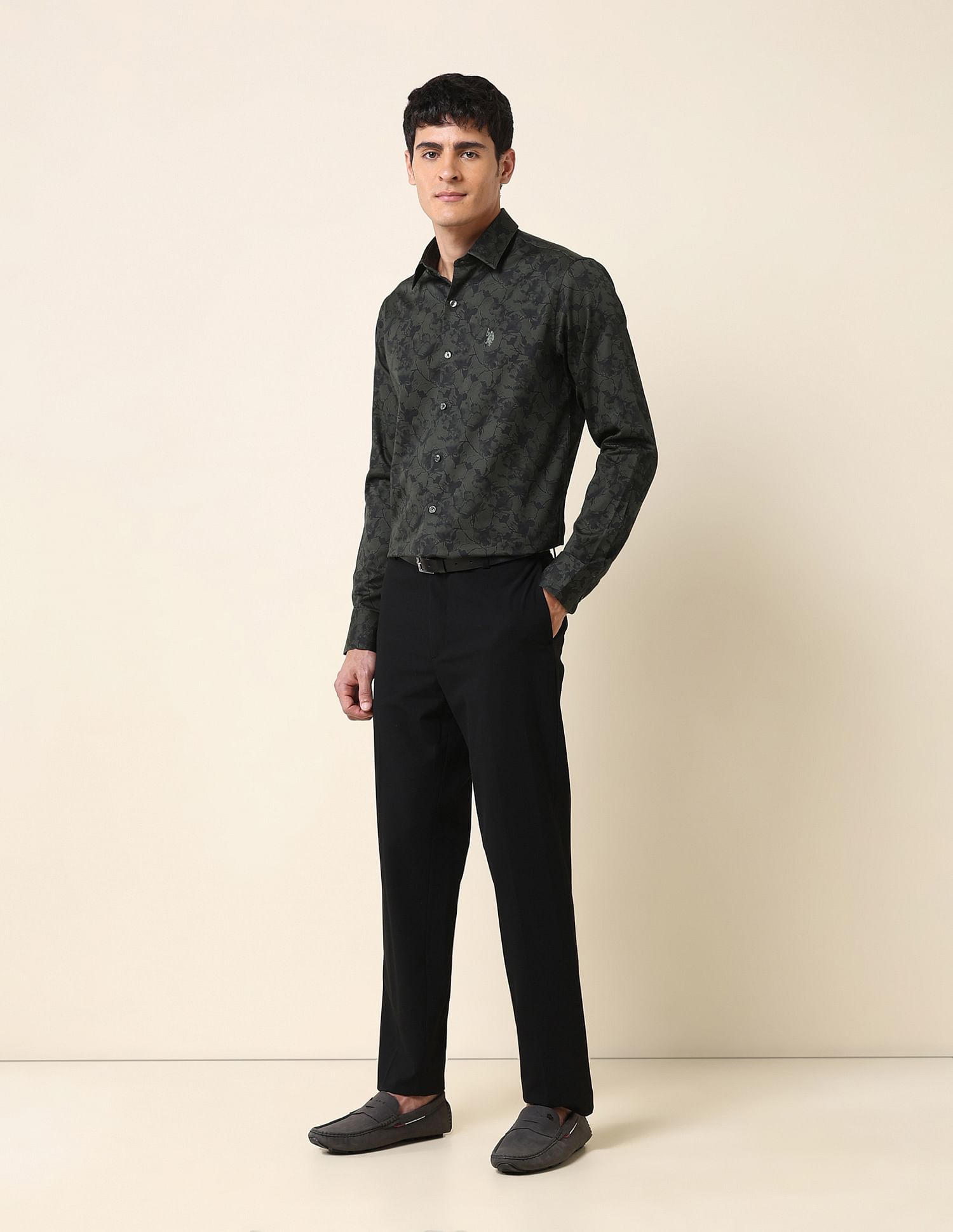 U.S. Polo Assn. Floral Printed Tailored Fit Shirt