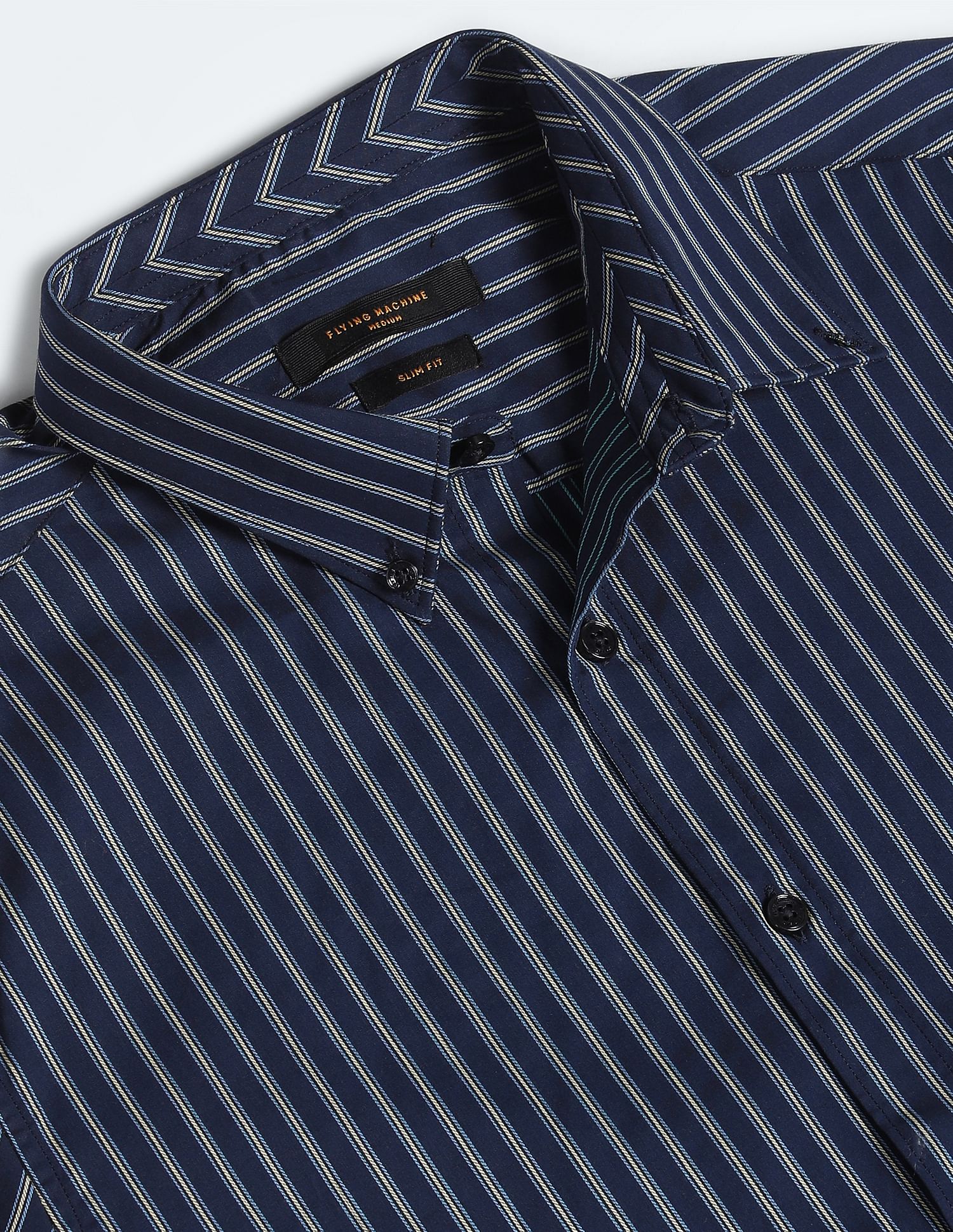 Flying Machine Vertical Stripe Cotton Shirt