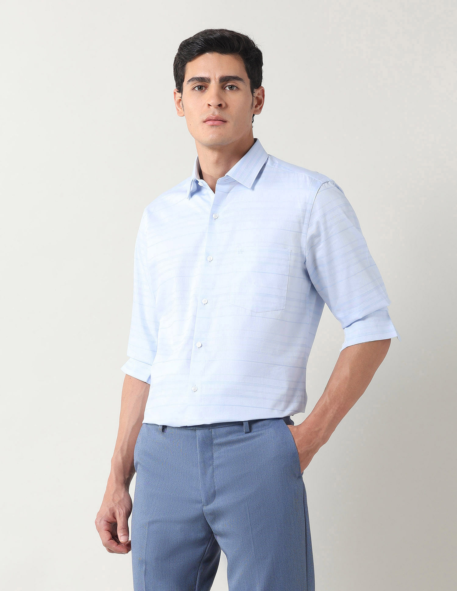 Arrow Horizontal Striped Liberty Classic Fit Shirt