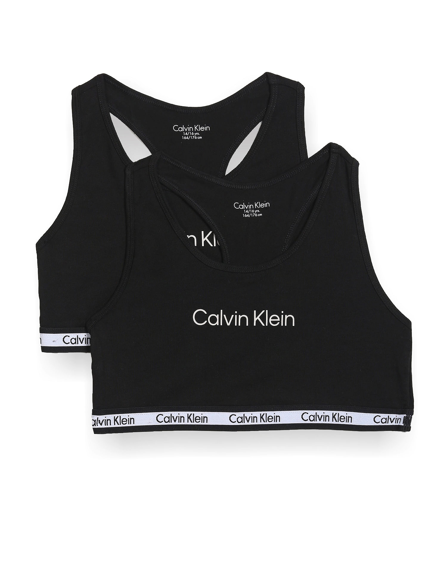 Buy Calvin Klein Underwear Girls Solid Racer Back Bralette - Pack Of 2 