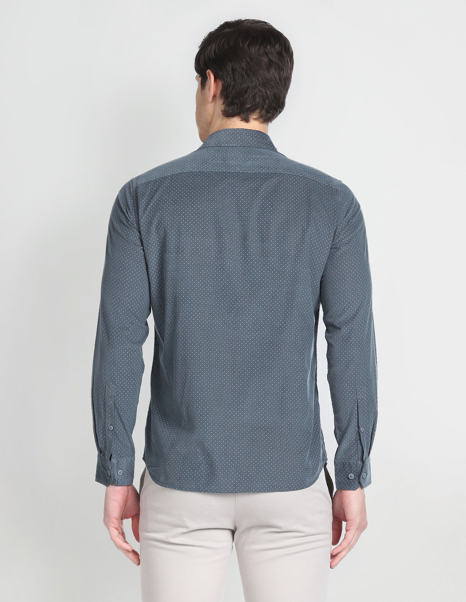 Arrow Sports Polka Dot Print Corduroy Shirt