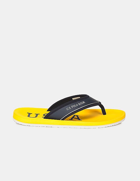 U.S. Polo Assn. Men Brand Print Non-Skid Zedo Flip Flops