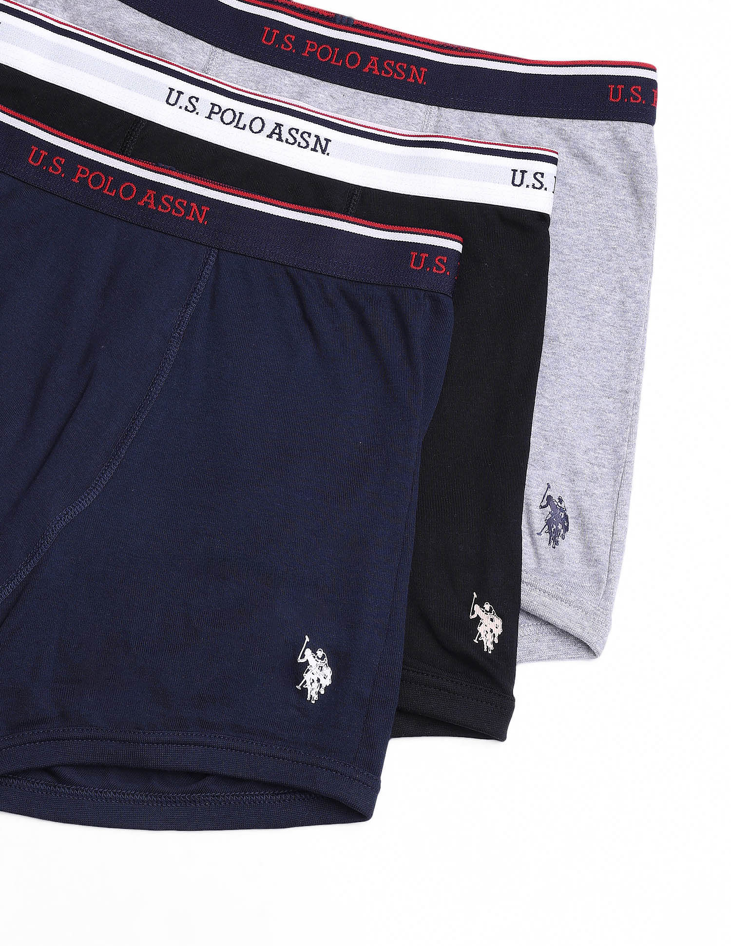 USPA Innerwear Mid Rise Solid 1667 Trunks - Pack Of 3
