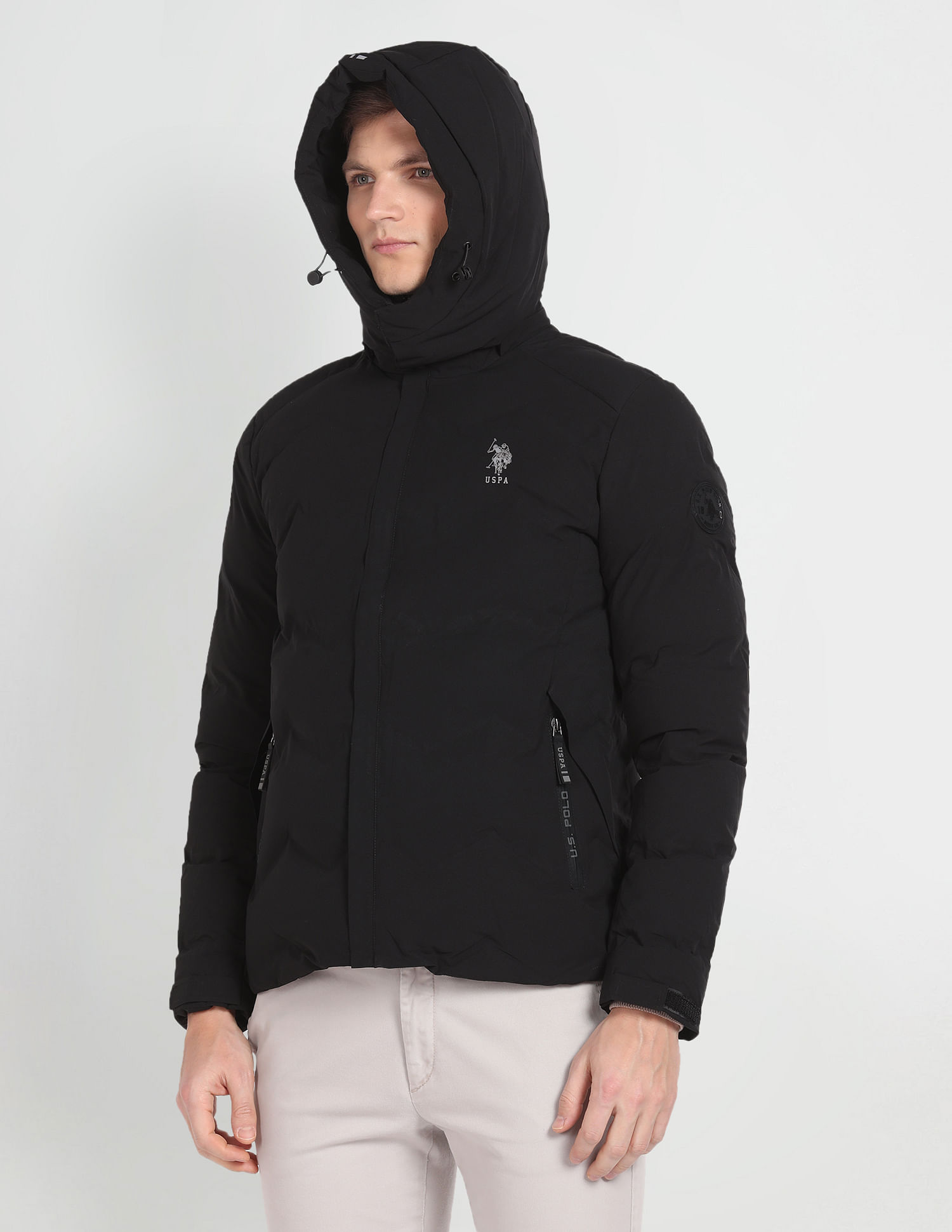 Buy U.S. Polo Assn. Denim Co. High Neck Solid Puffer Jacket